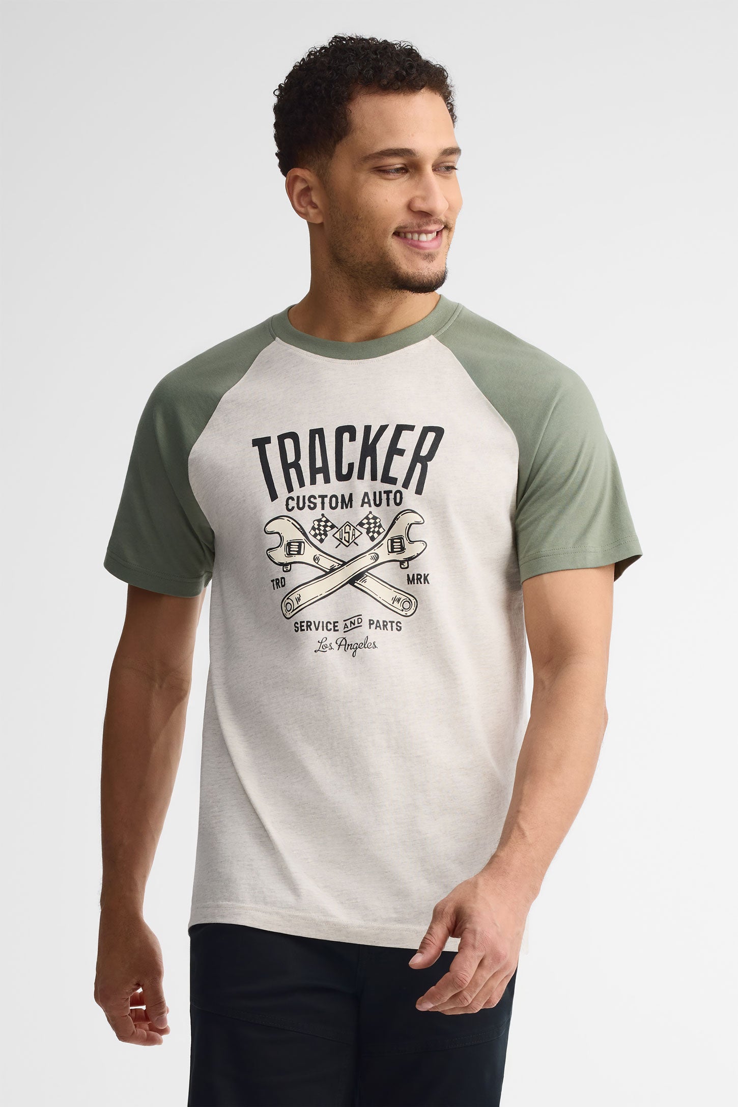 T-shirt col rond coton, 2/30$ - Homme && OATMEAL