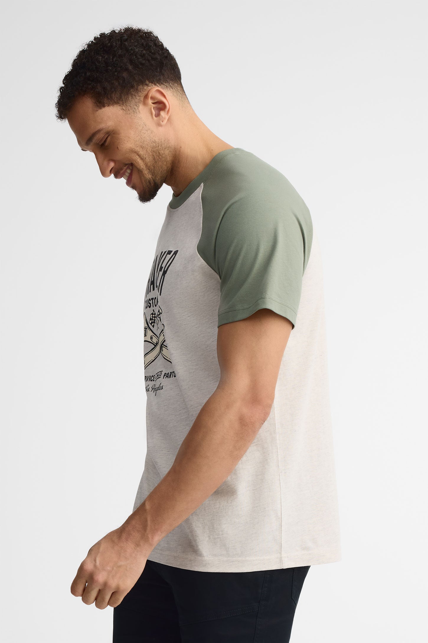 T-shirt col rond coton, 2/30$ - Homme && OATMEAL
