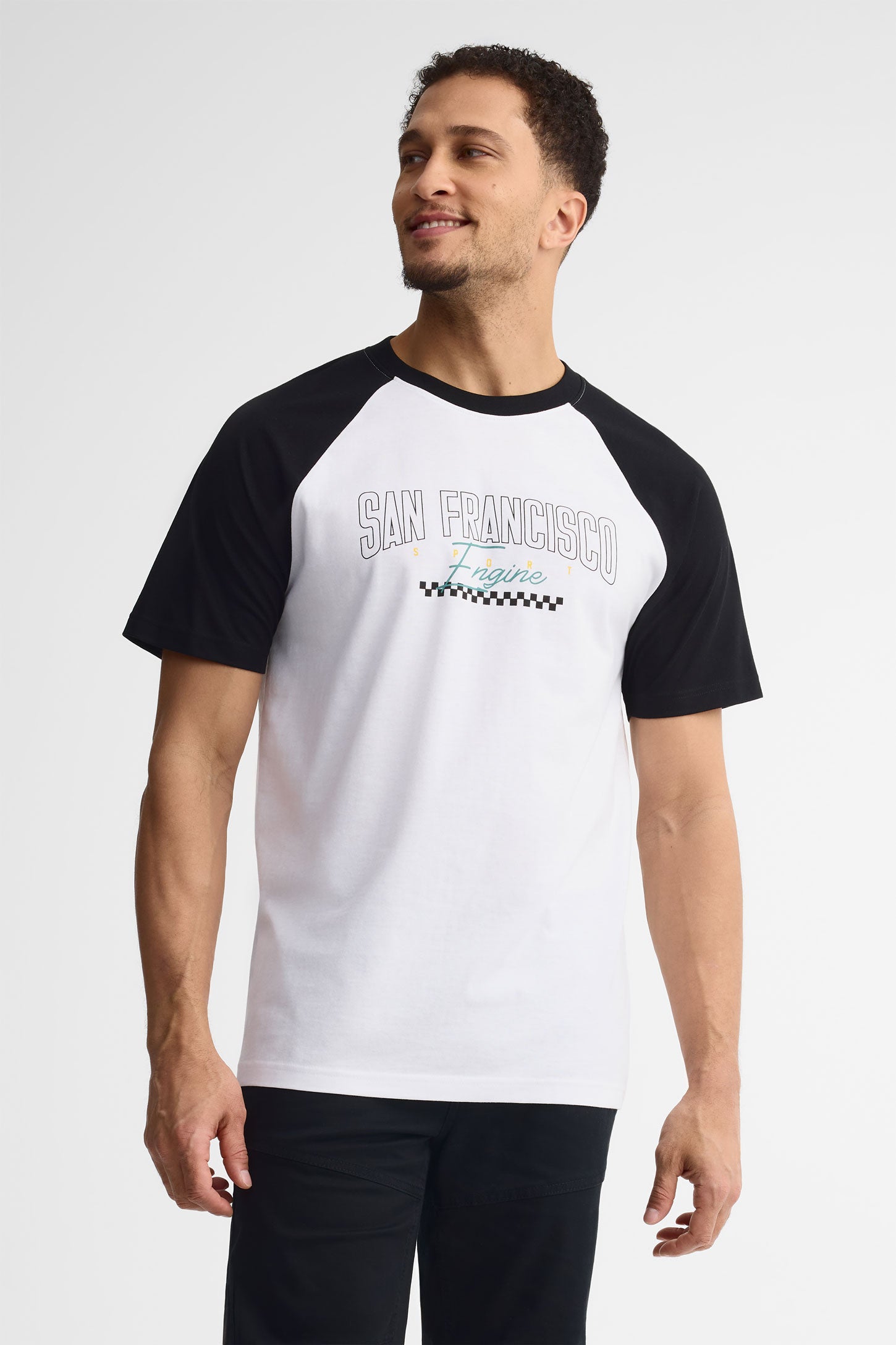 T-shirt col rond coton, 2/30$ - Homme && BLANC MULTI