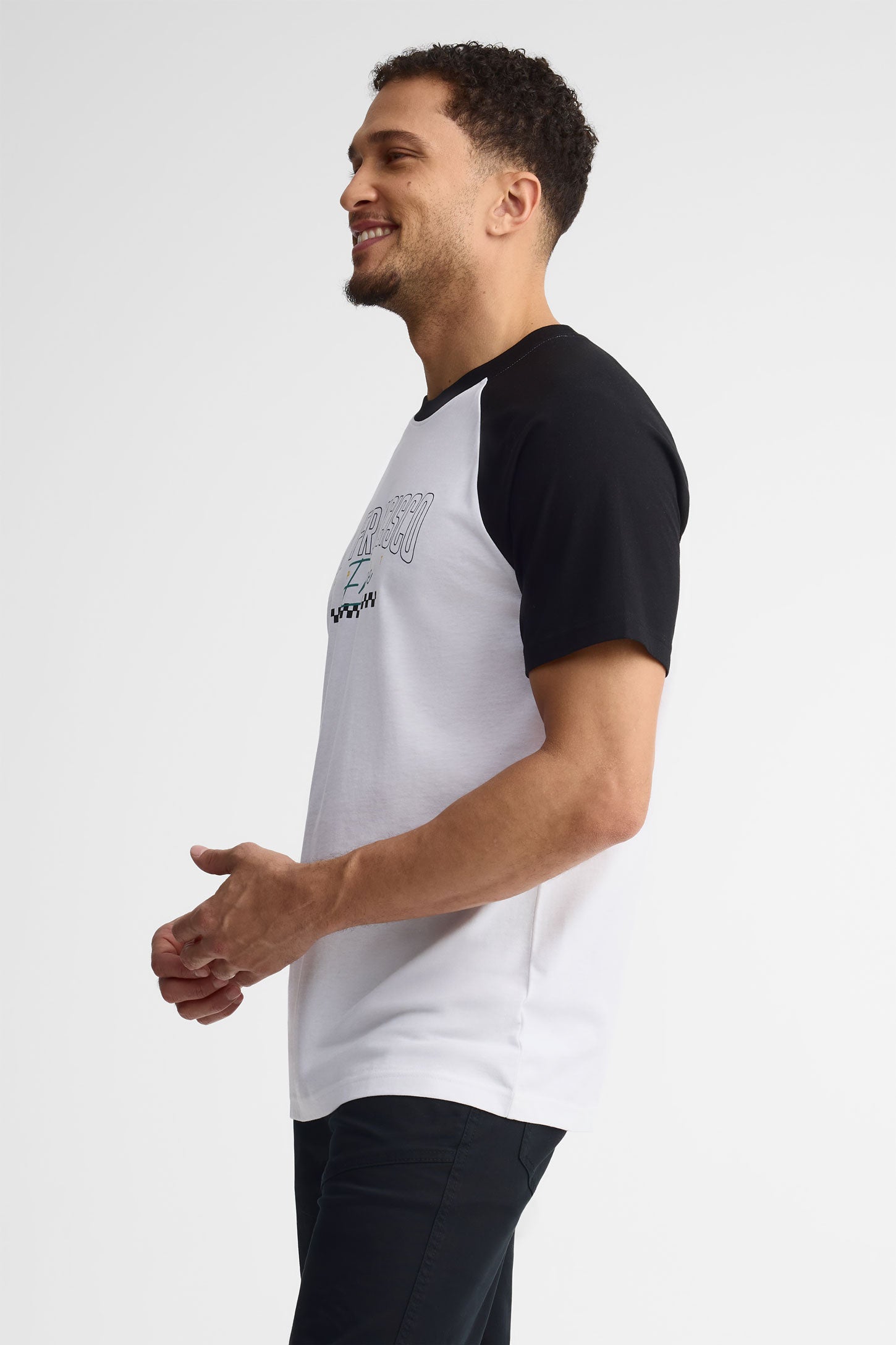 T-shirt col rond coton, 2/30$ - Homme && BLANC MULTI