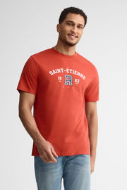 T-shirt col rond imprimé coton, 2/30$ - Homme && ROUGE
