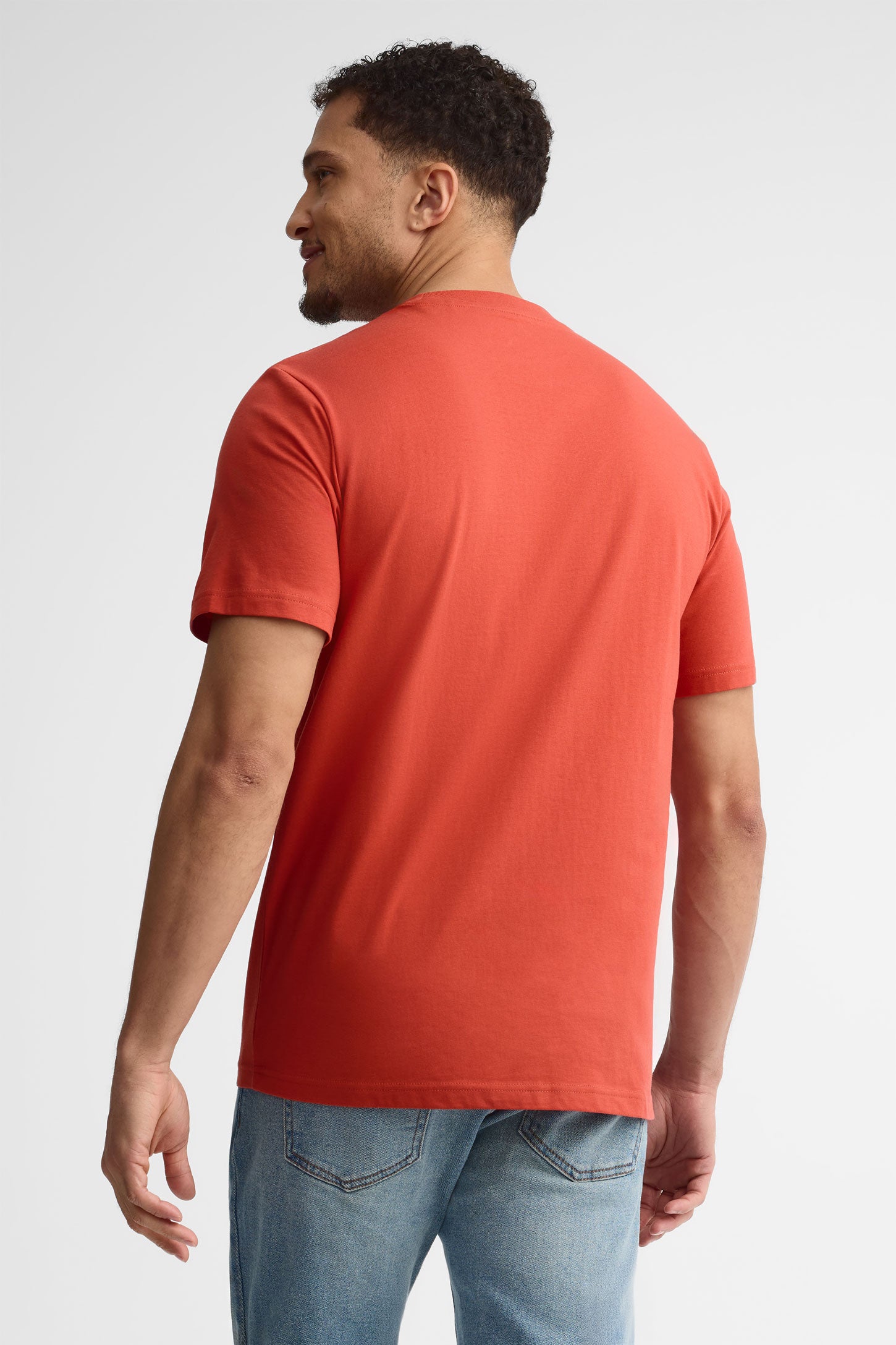 T-shirt col rond imprimé coton, 2/30$ - Homme && ROUGE