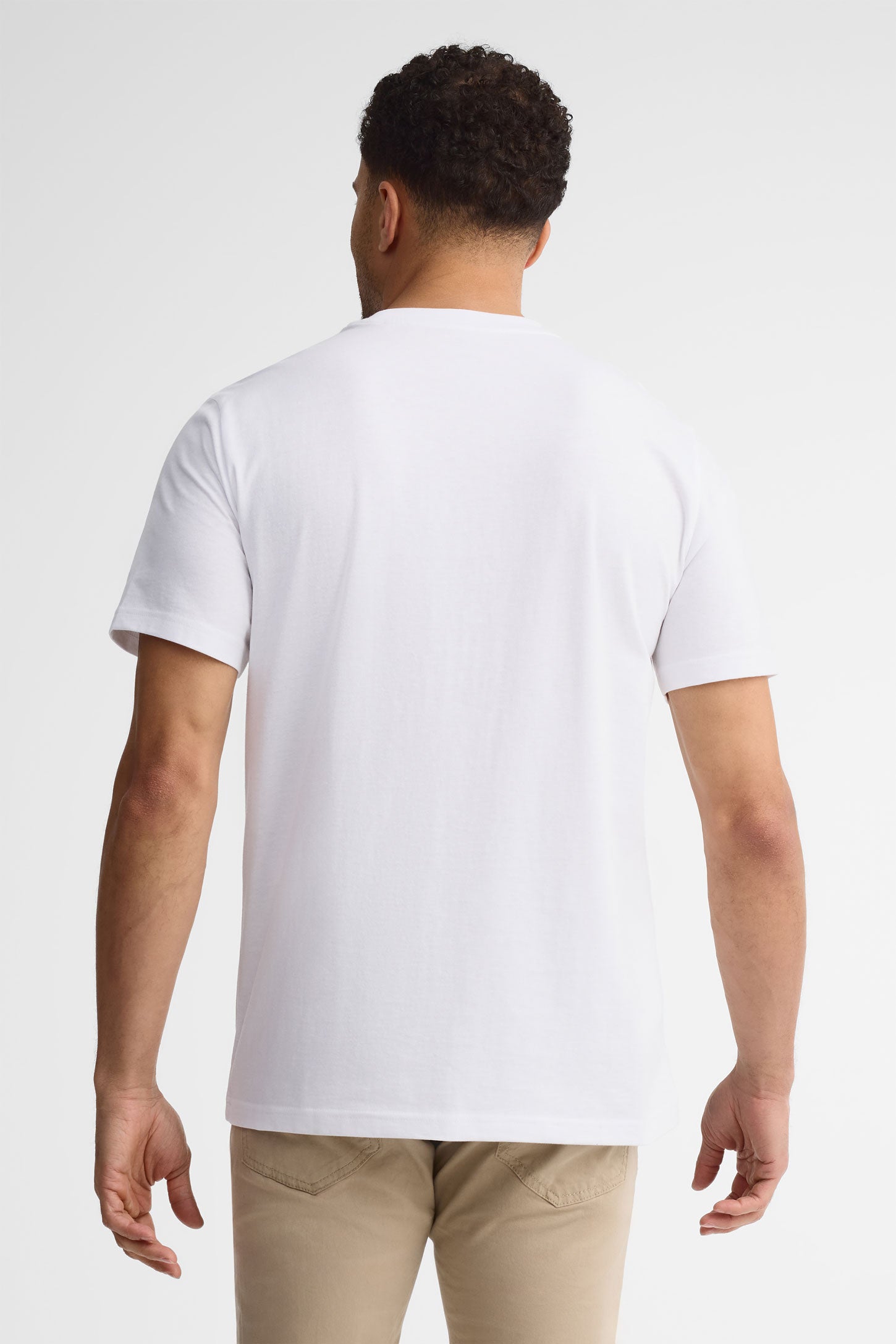 T-shirt col rond imprimé coton, 2/30$ - Homme && BLANC