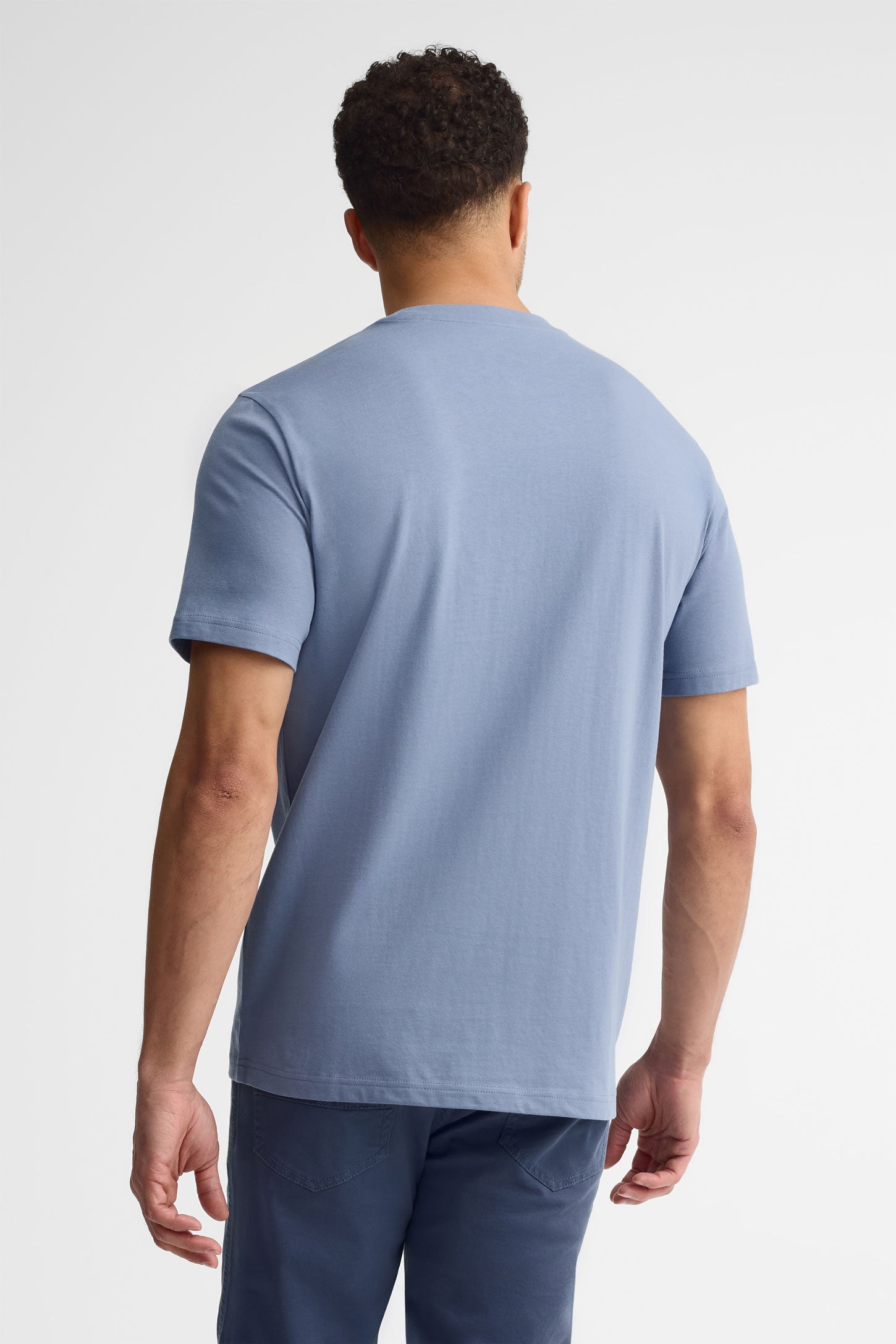 T-shirt col rond imprimé coton, 2/30$ - Homme && BLEU