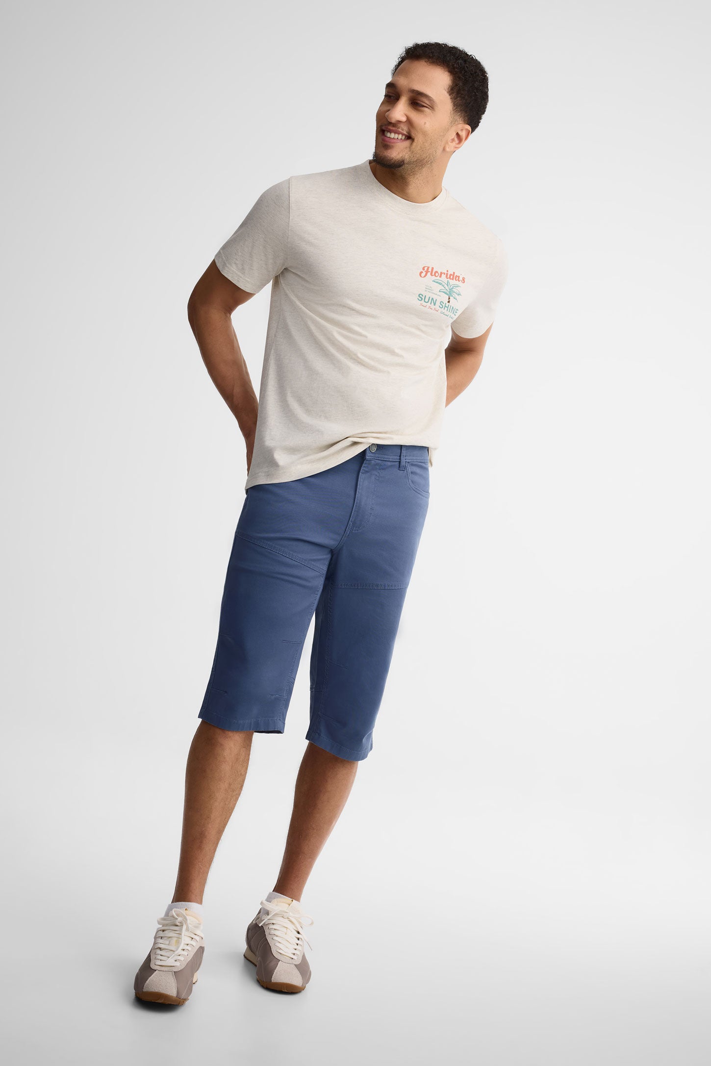 T-shirt col rond coton, 2/30$ - Homme && BEIGE/MULTI