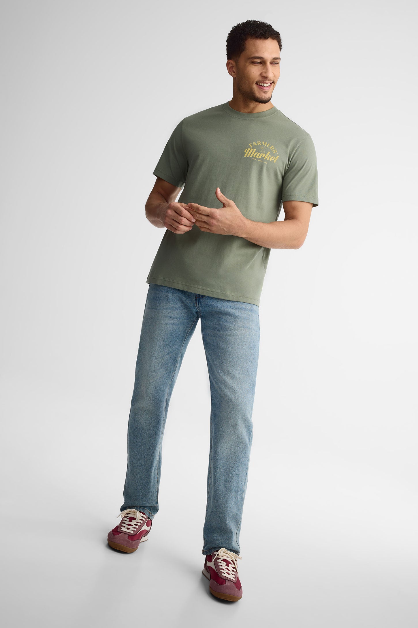 T-shirt col rond coton, 2/30$ - Homme && KAKI/MULTI