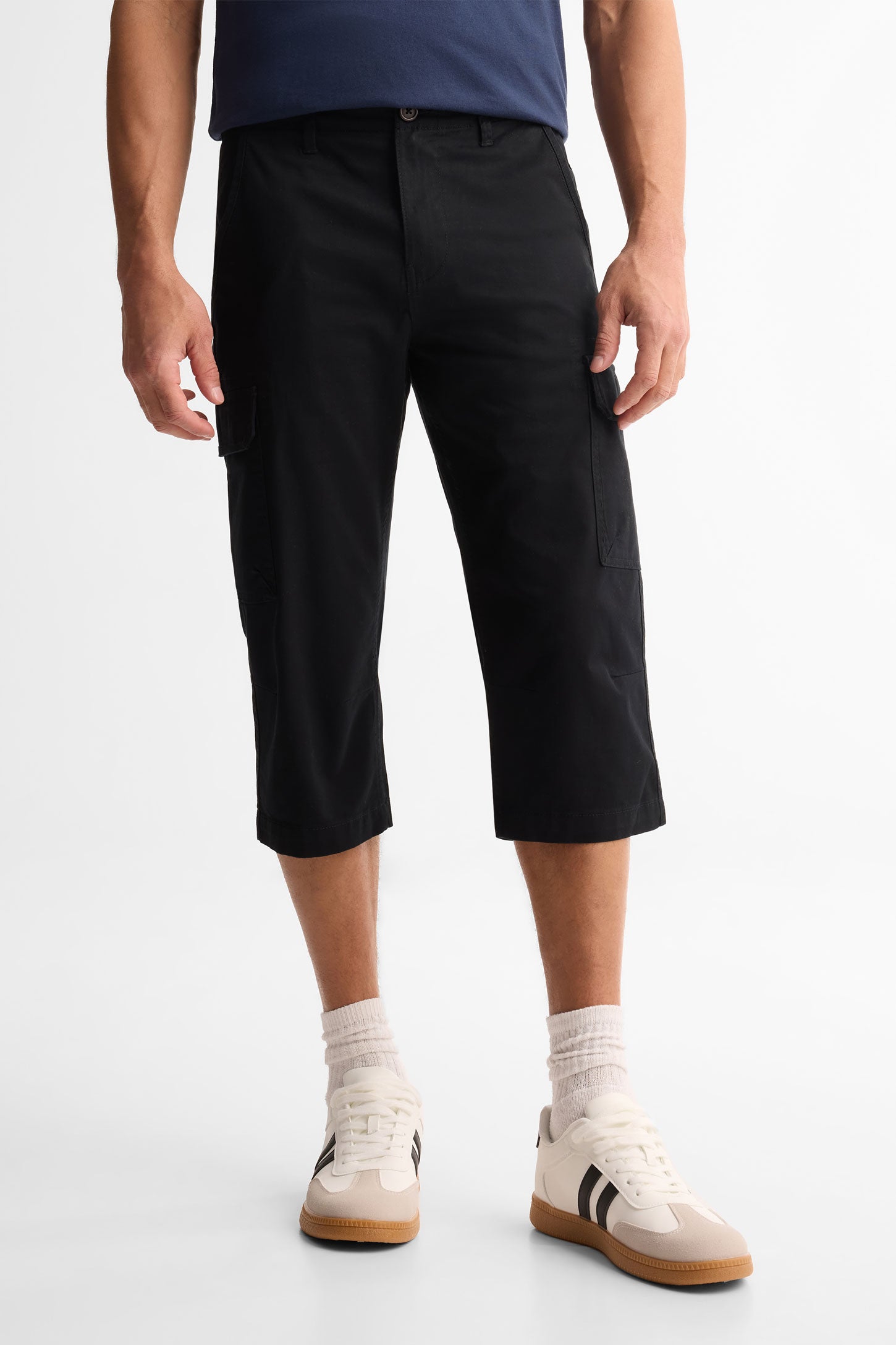 Capri cargo jambe droite - Homme && NOIR