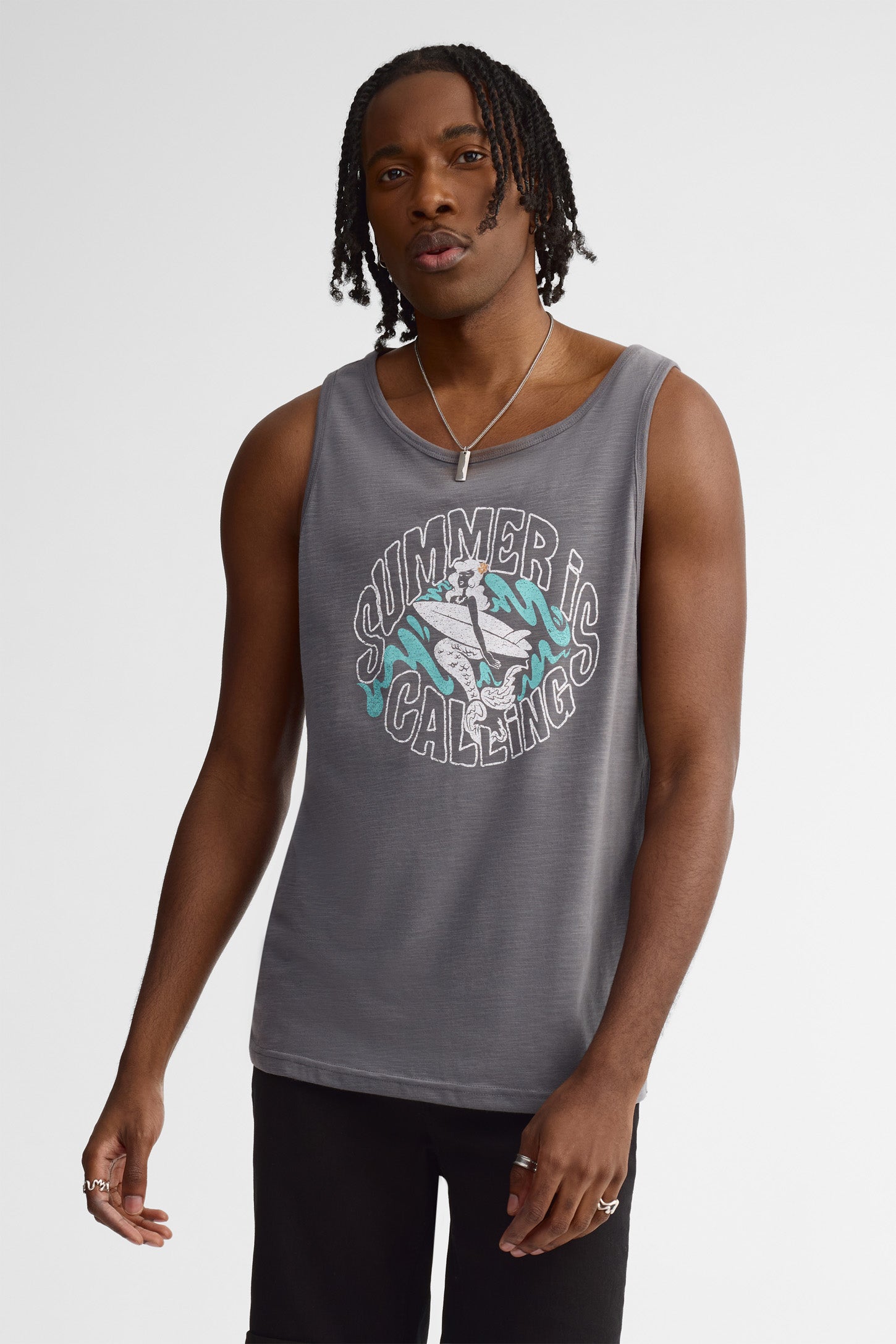 Camisole coupe semi-ajustée coton - Homme && GRIS MULTI