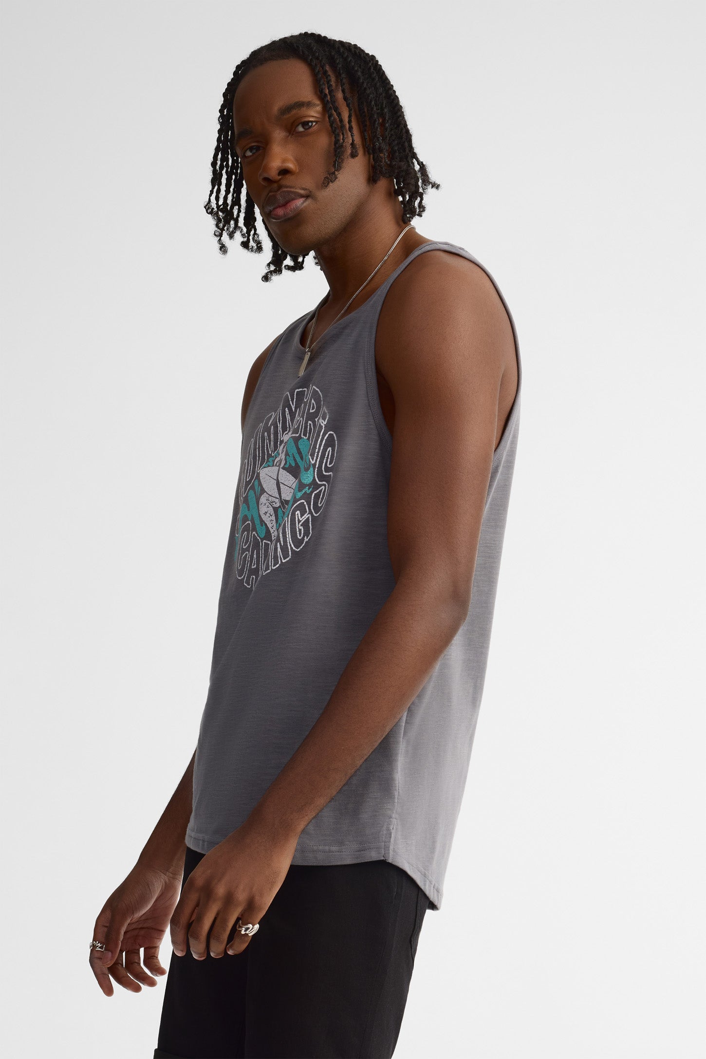 Camisole coupe semi-ajustée coton - Homme && GRIS MULTI