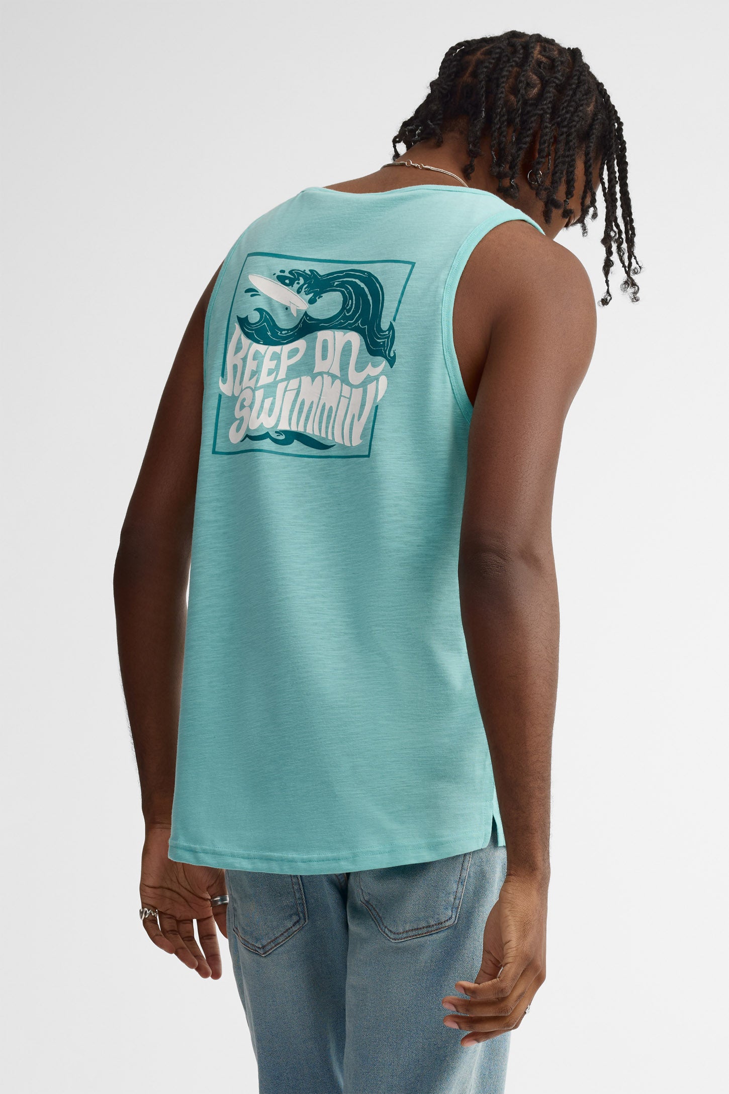 Camisole coupe semi-ajustée coton - Homme && TURQUOISE/MULTI
