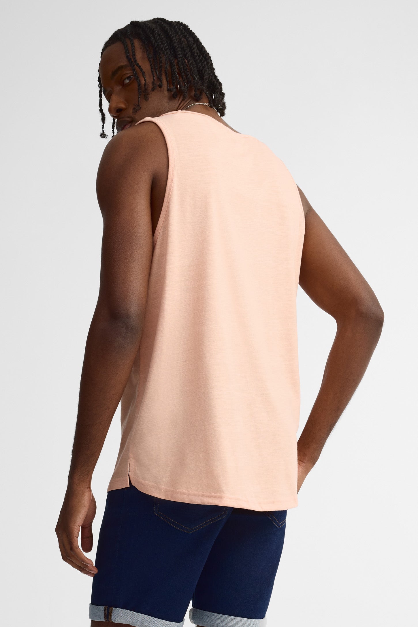Camisole coupe semi-ajustée coton - Homme && ORANGE MULTI