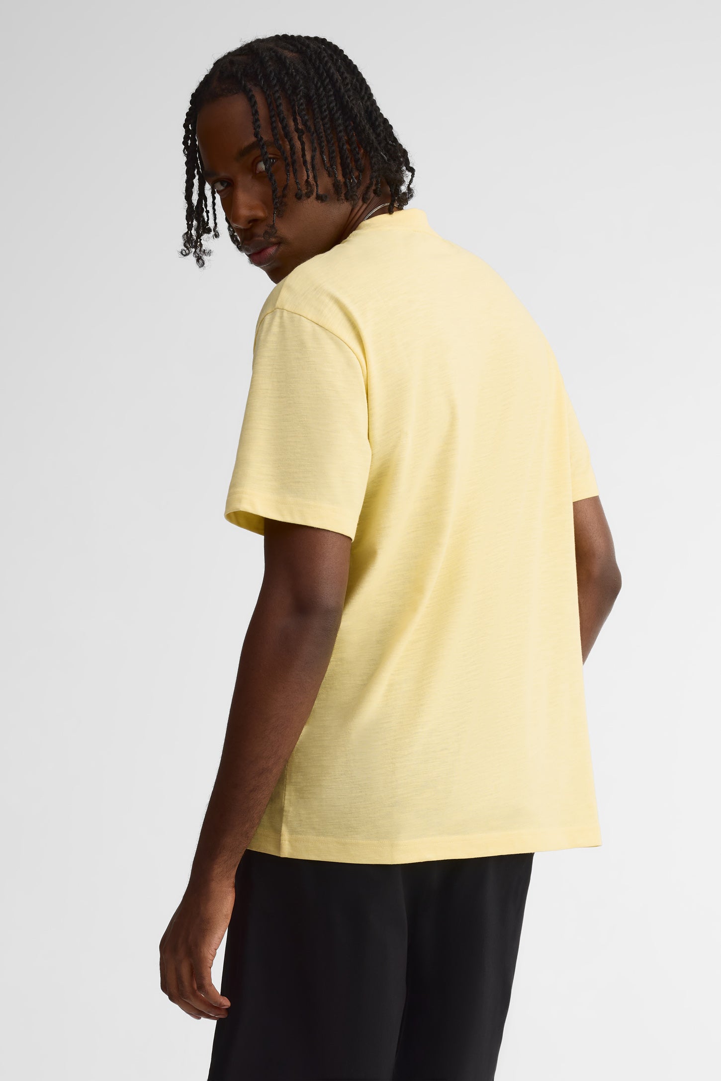 T-shirt col rond imprimé coton - Homme && JAUNE/MULTI