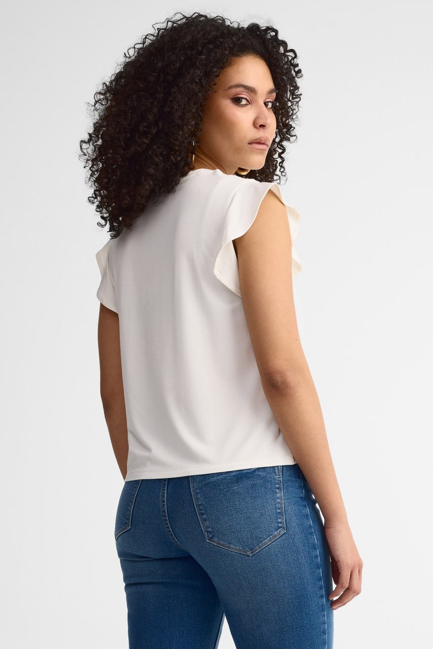 T-shirt manches courtes flottantes bambou - Femme && BLANC