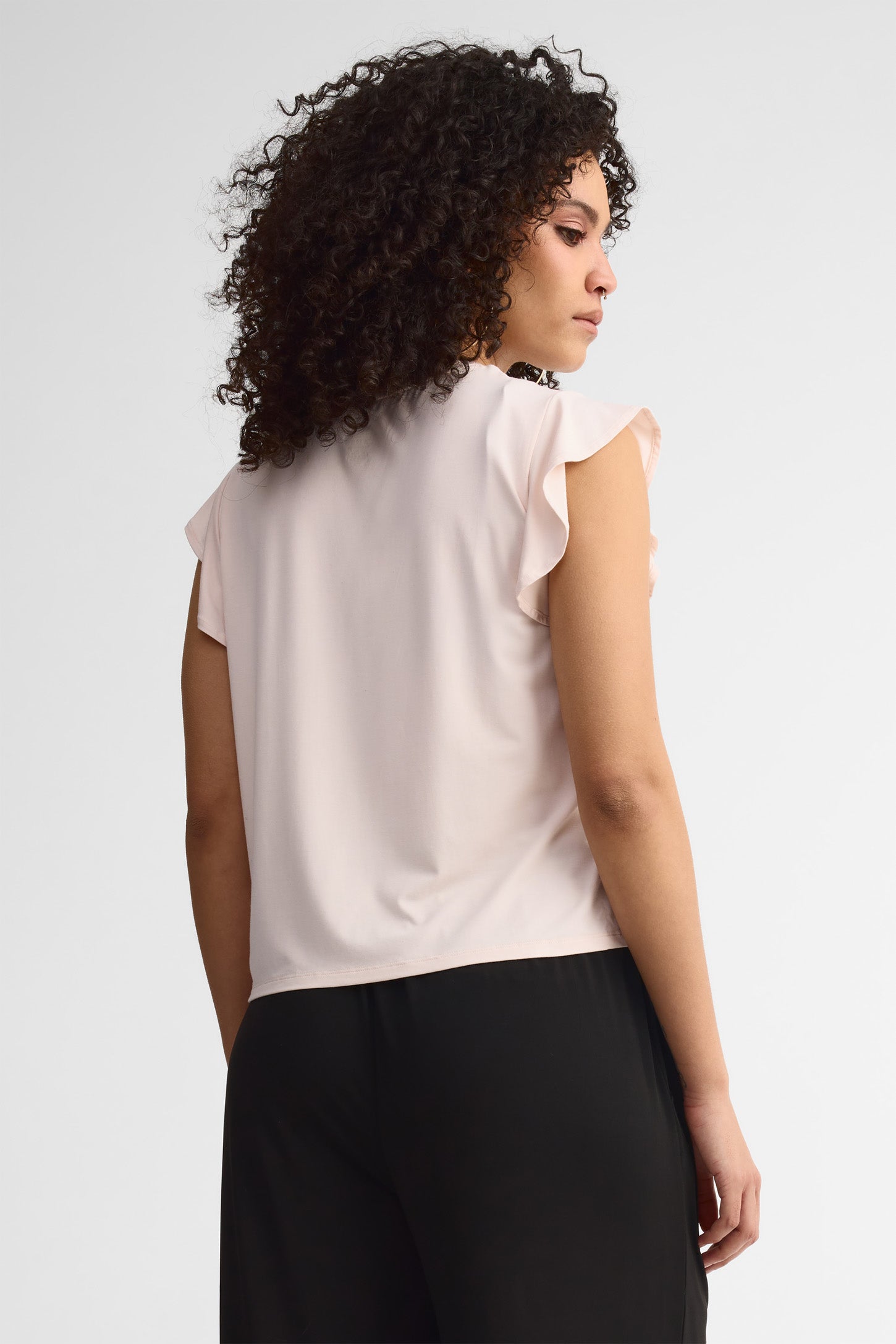 T-shirt manches courtes flottantes bambou - Femme && ROSE PALE