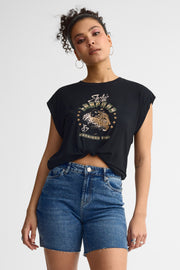 T-shirt col rond bambou - Femme && NOIR