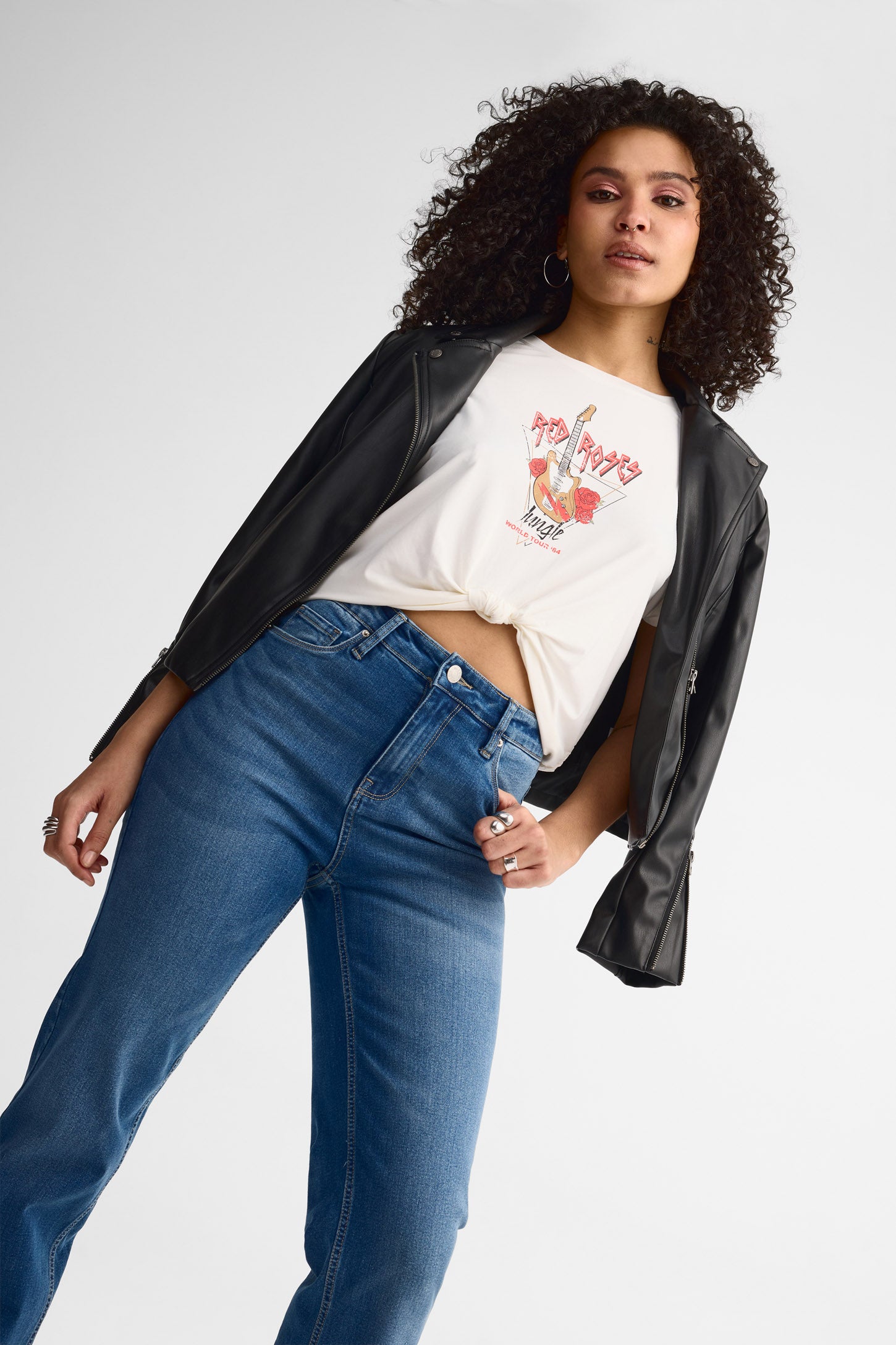 T-shirt col rond bambou - Femme && BLANC
