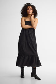 Robe maxi à bretelles coton - Femme && NOIR