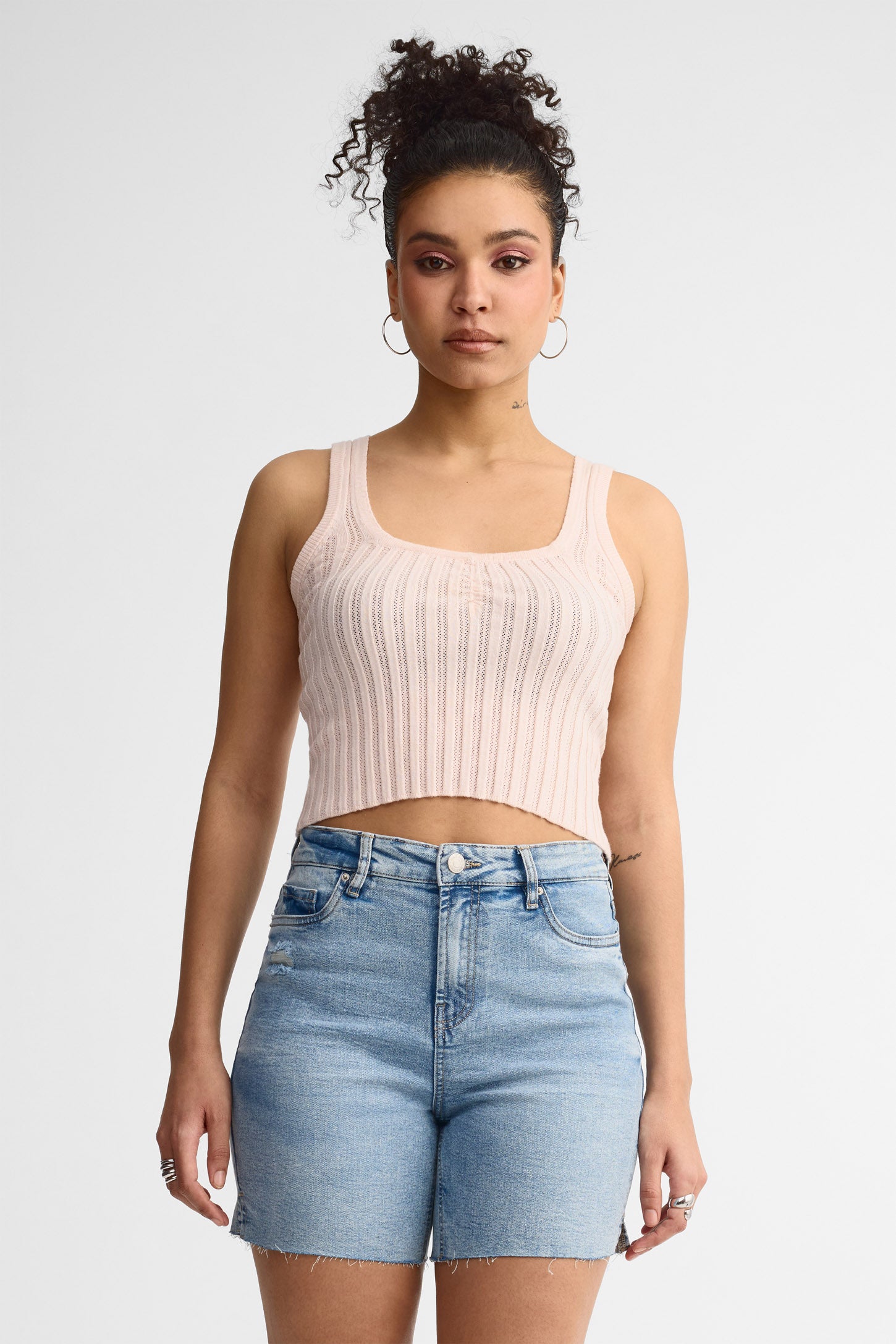 Camisole en tricot - Femme && ROSE PALE