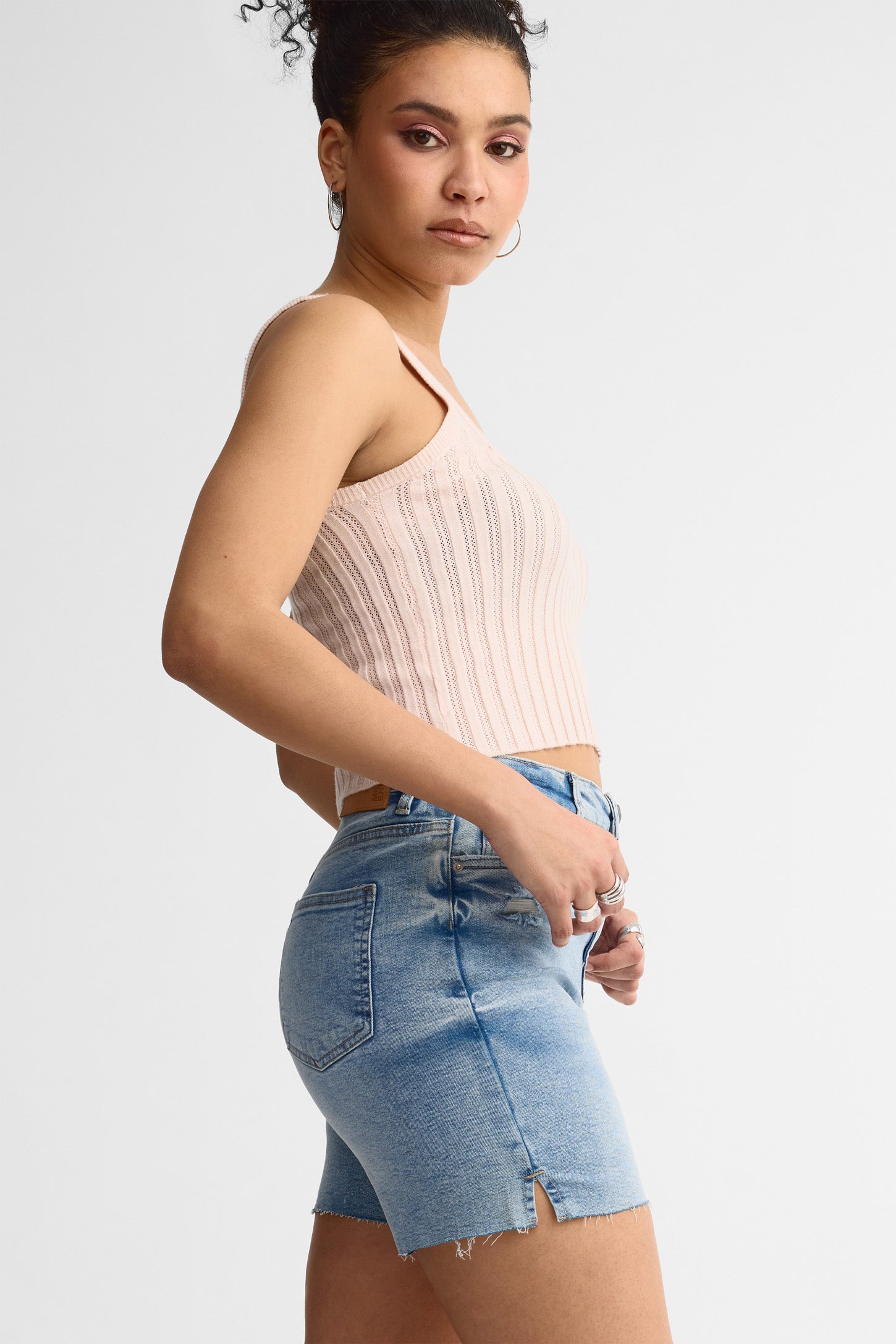 Camisole en tricot - Femme && ROSE PALE