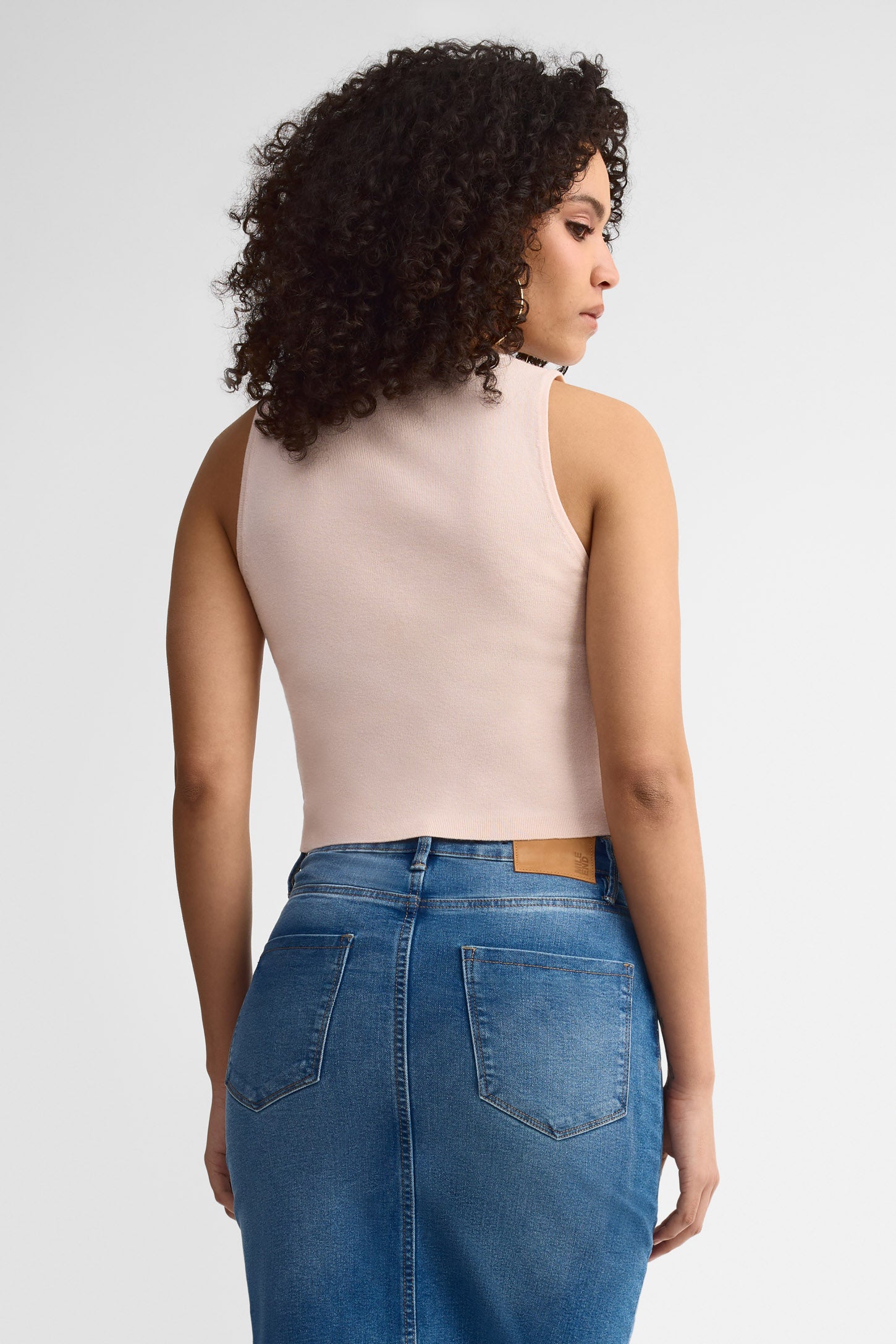 Camisole en tricot à boutons - Femme && ROSE PALE