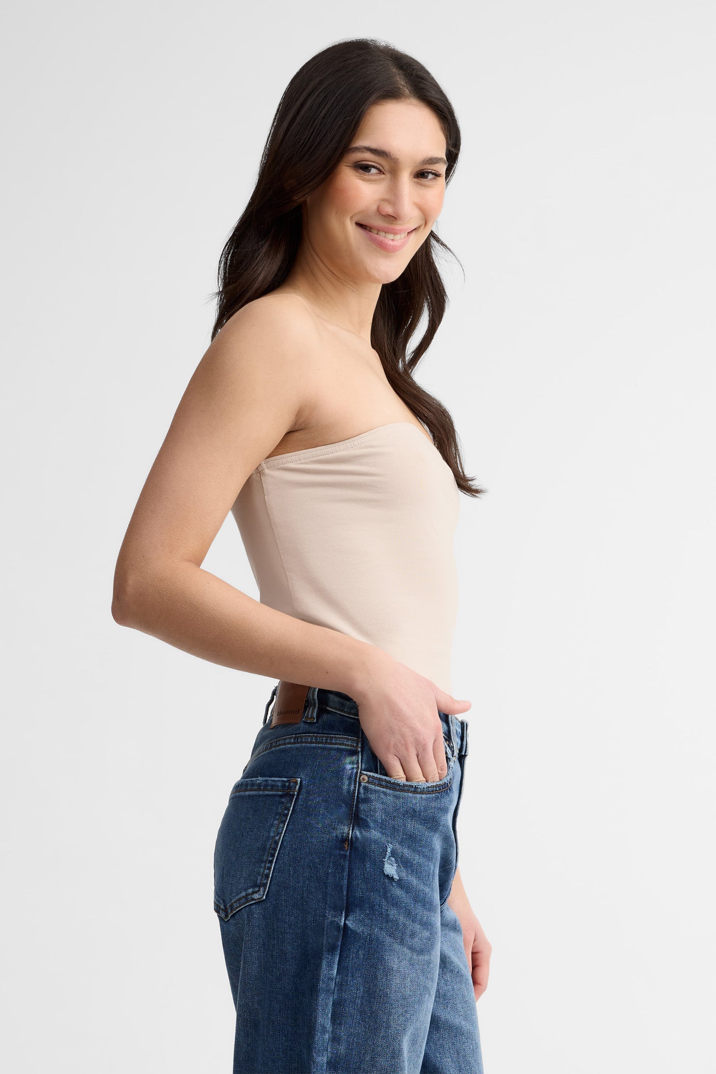 Camisole tube coton - Femme && BEIGE