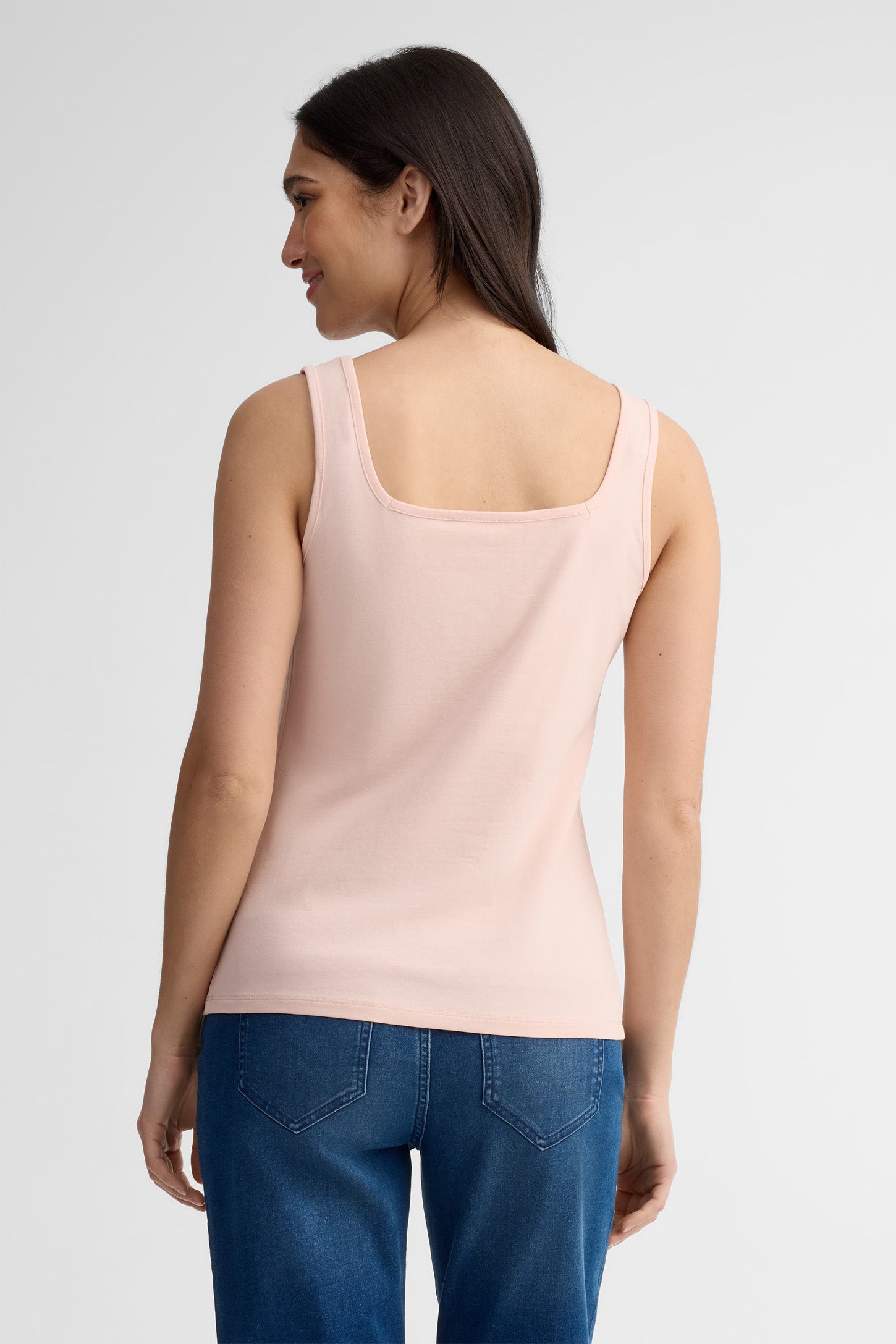 Camisole col carrée coupe semi-ajustée - Femme && ROSE PALE
