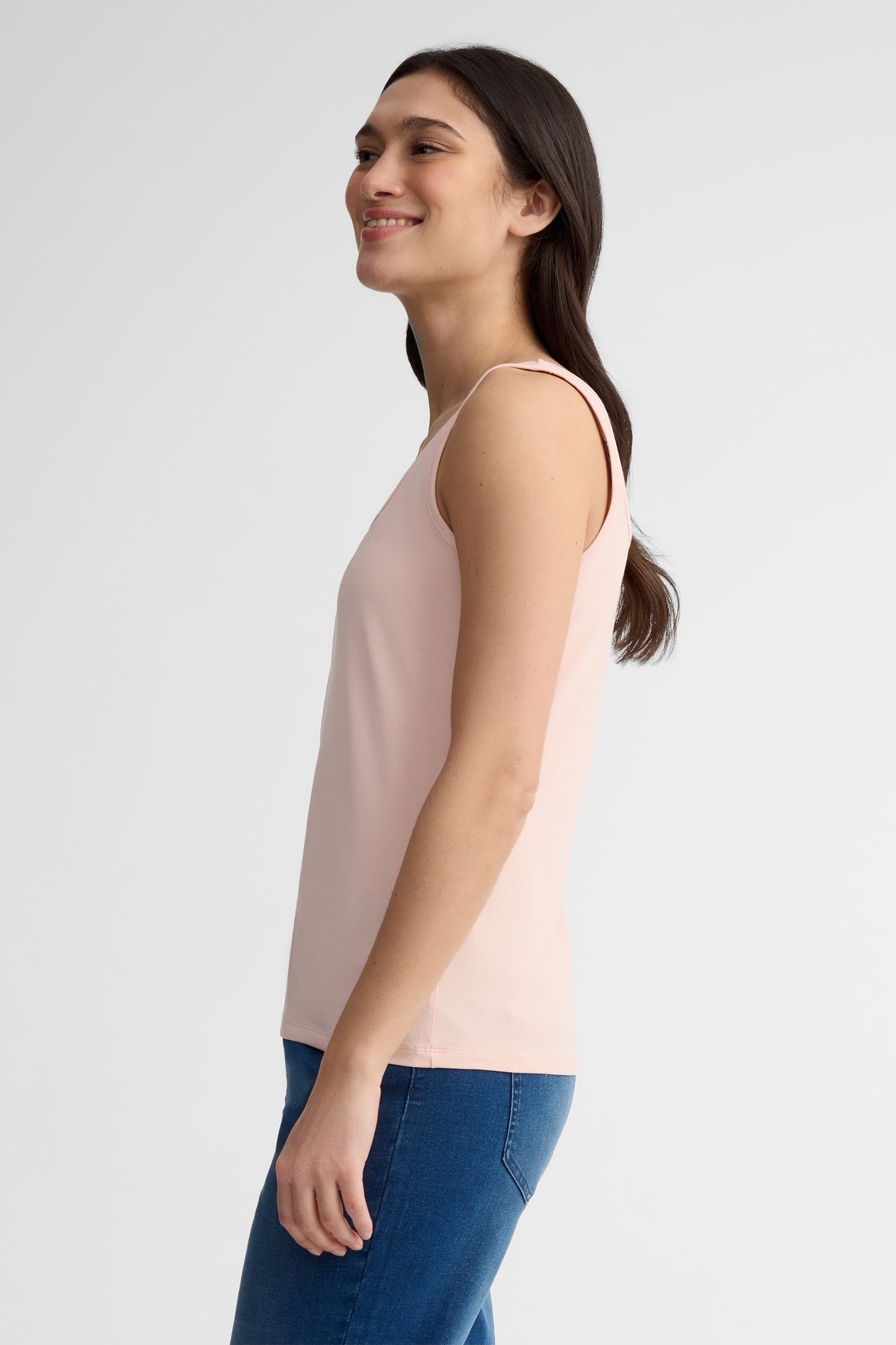 Camisole col carrée coupe semi-ajustée - Femme && ROSE PALE
