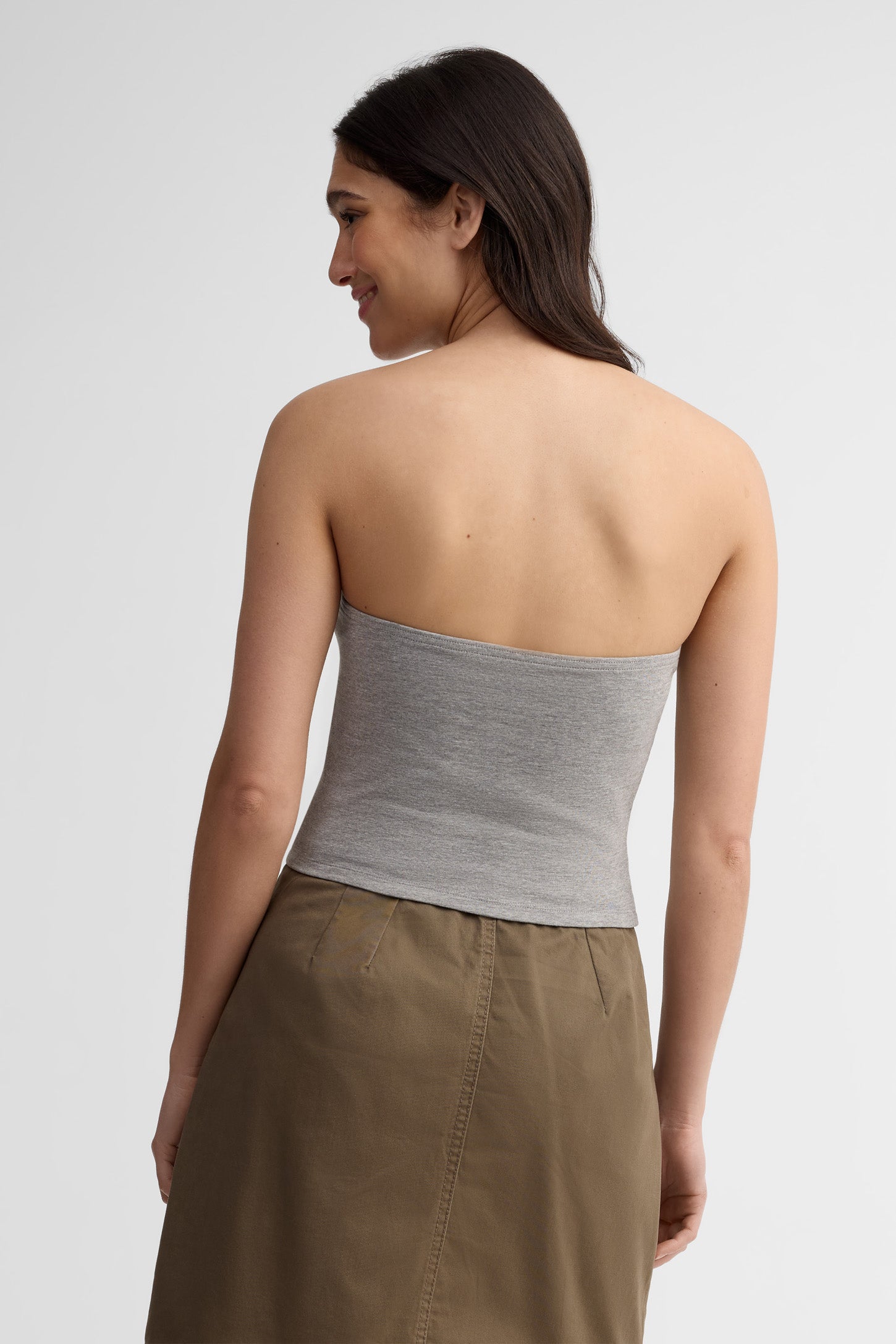 Camisole tube coton - Femme && GRIS