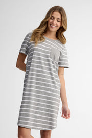 Robe t-shirt coton - Femme && GRIS MULTI