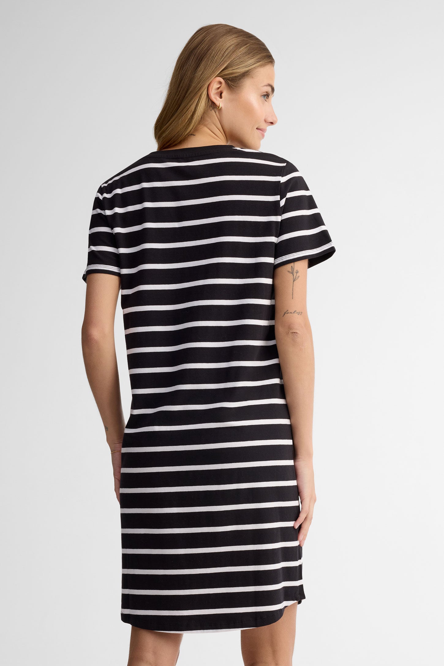 Robe t-shirt coton - Femme && NOIR/MULTI