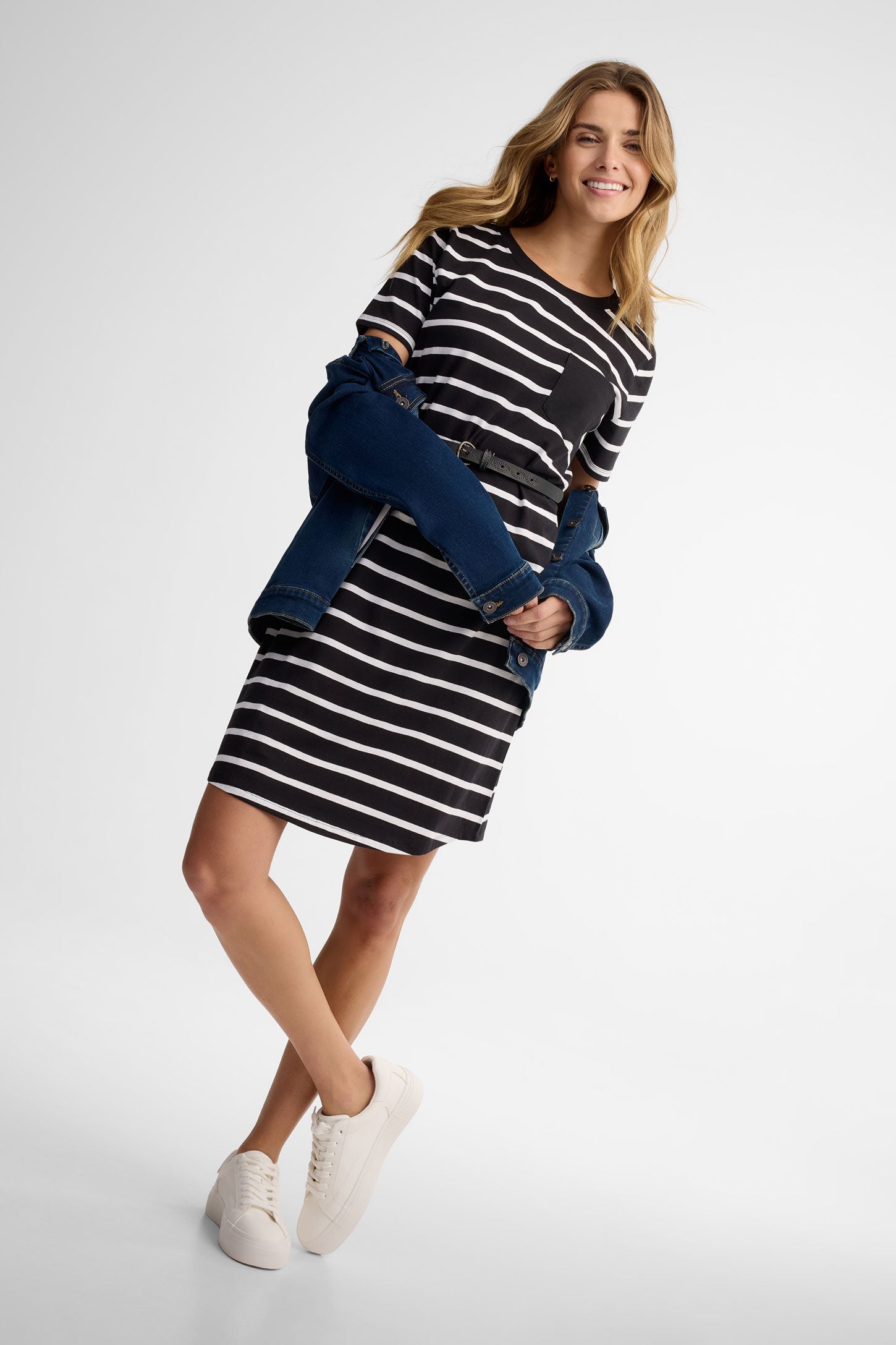 Robe t-shirt coton - Femme && NOIR/MULTI