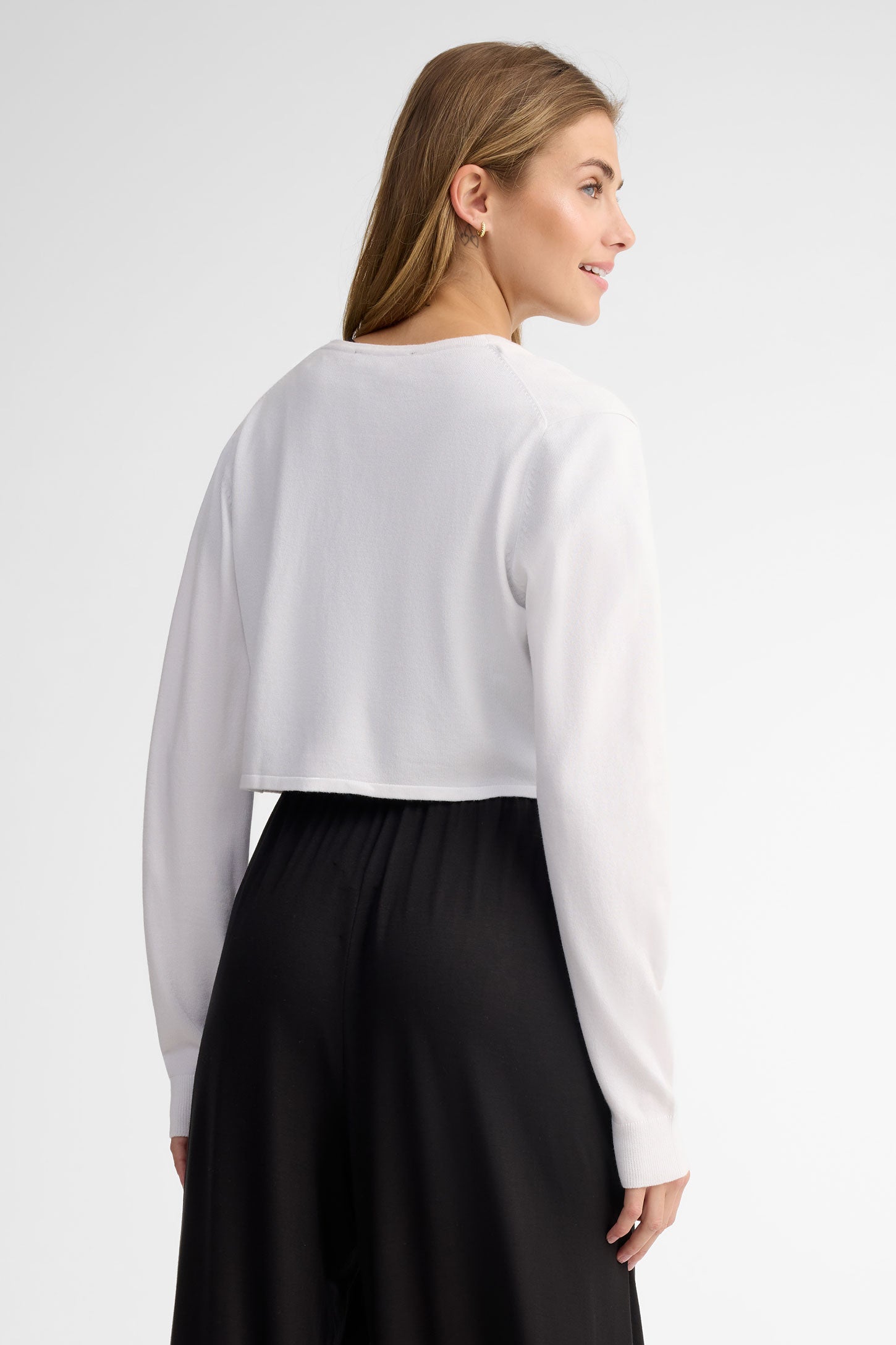 Cadigan boléro coupe semi-ajustée - Femme && BLANC