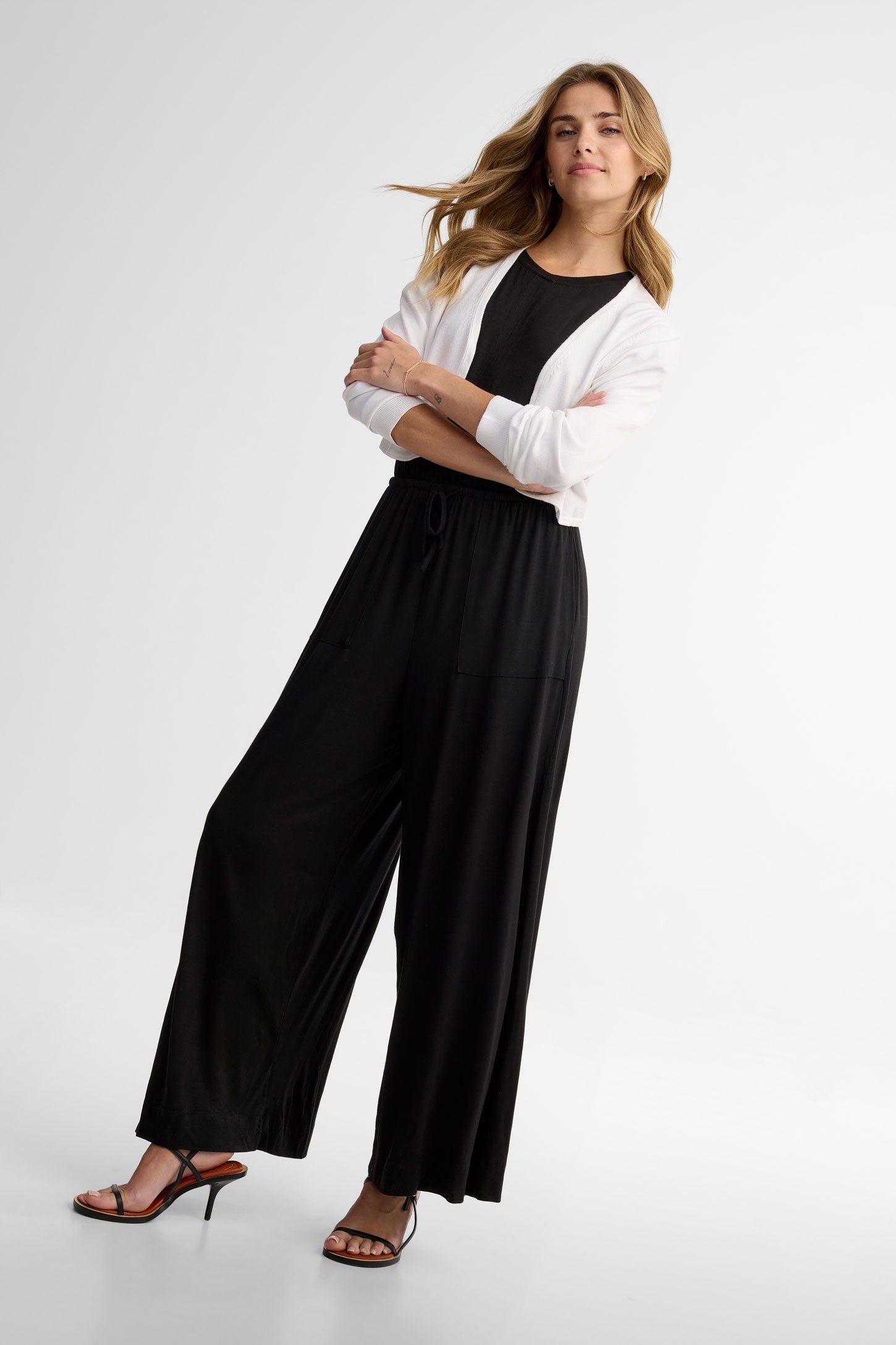 Cadigan boléro coupe semi-ajustée - Femme && BLANC