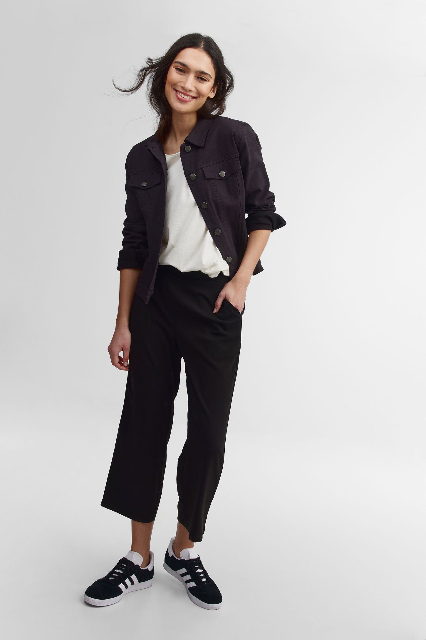 Capri jambe large - Femme && NOIR