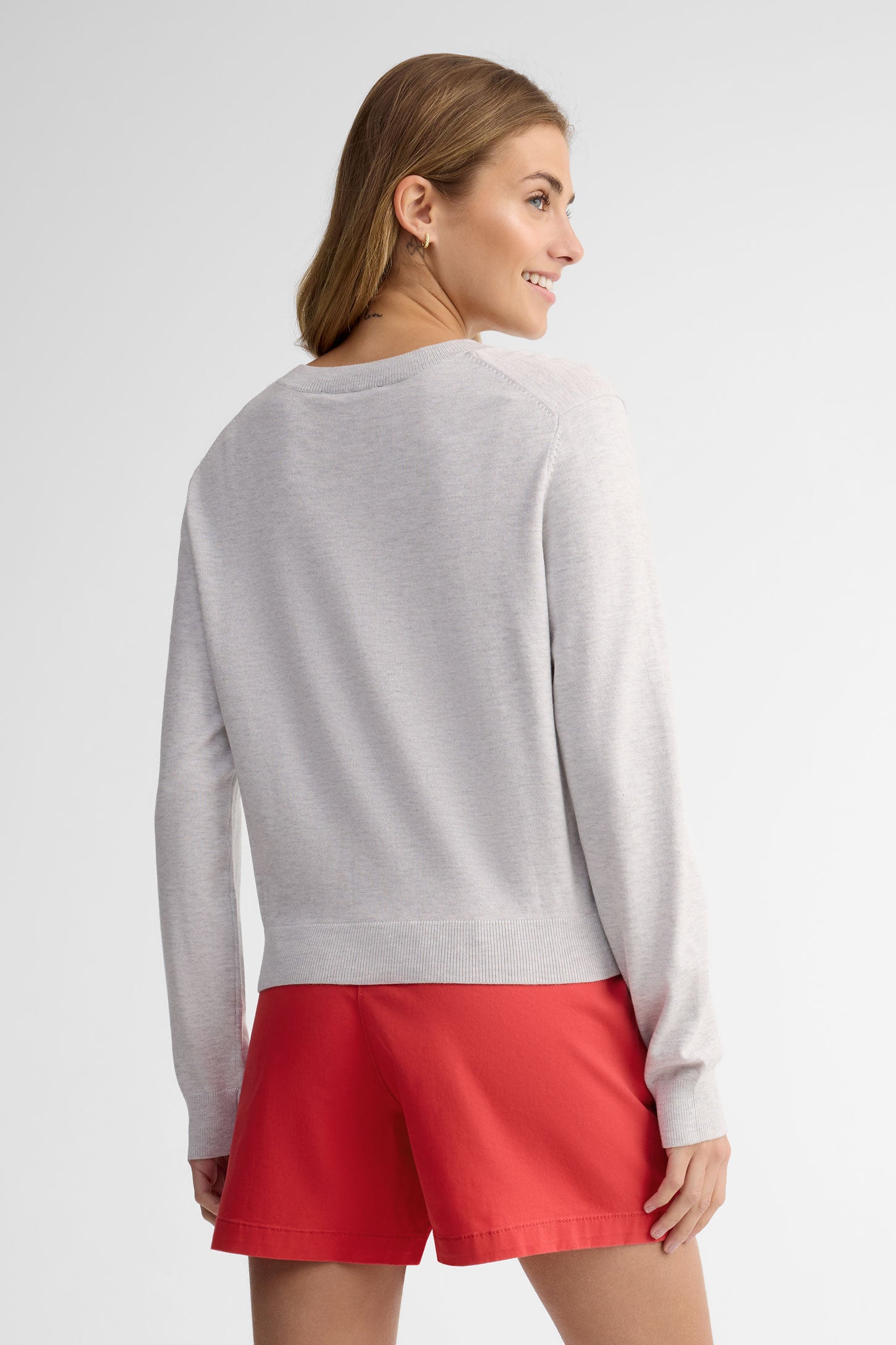 Cardigan manches longues semi-ajusté - Femme && GRIS MIXTE
