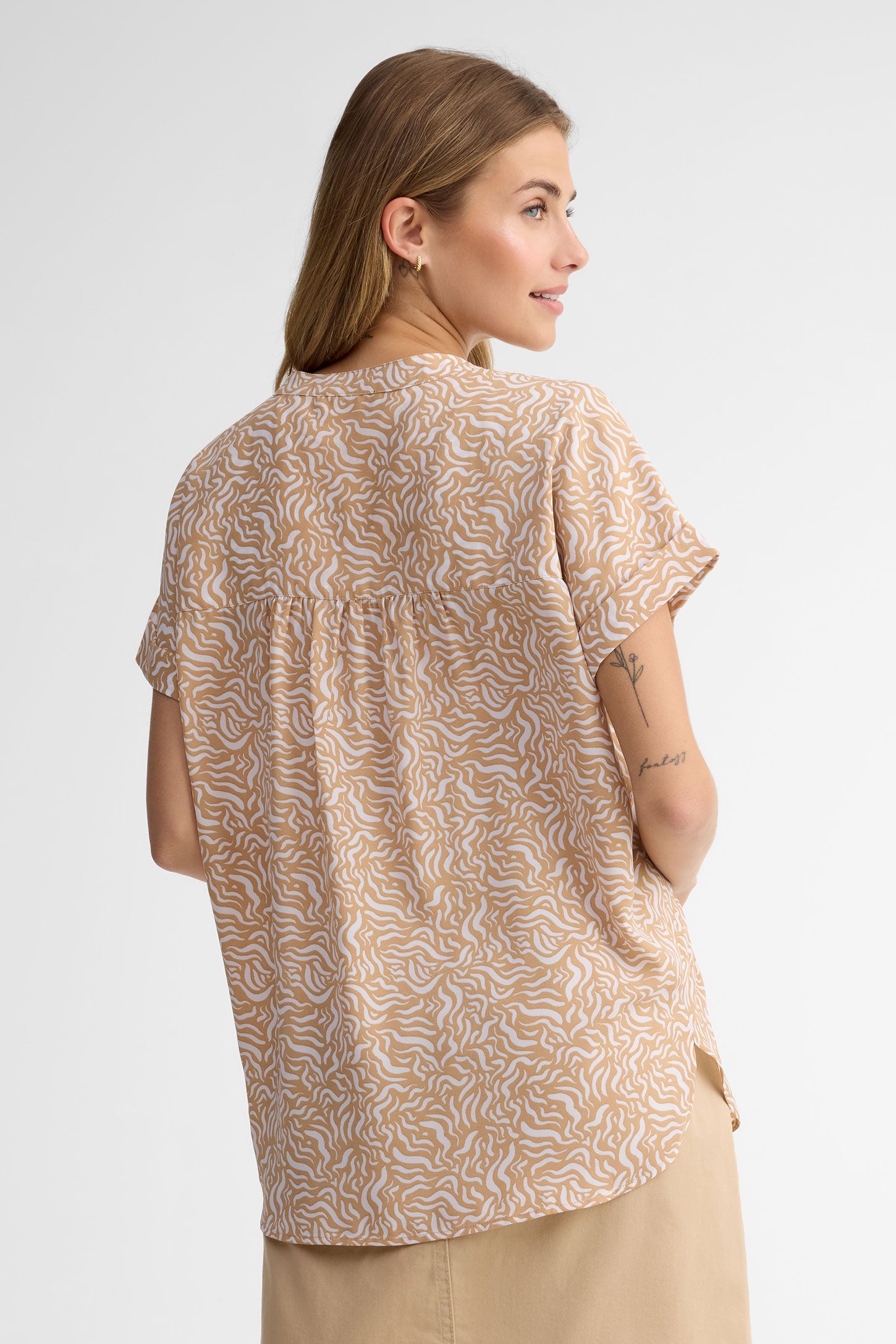 Chemisier manches courtes - Femme && BEIGE/MULTI