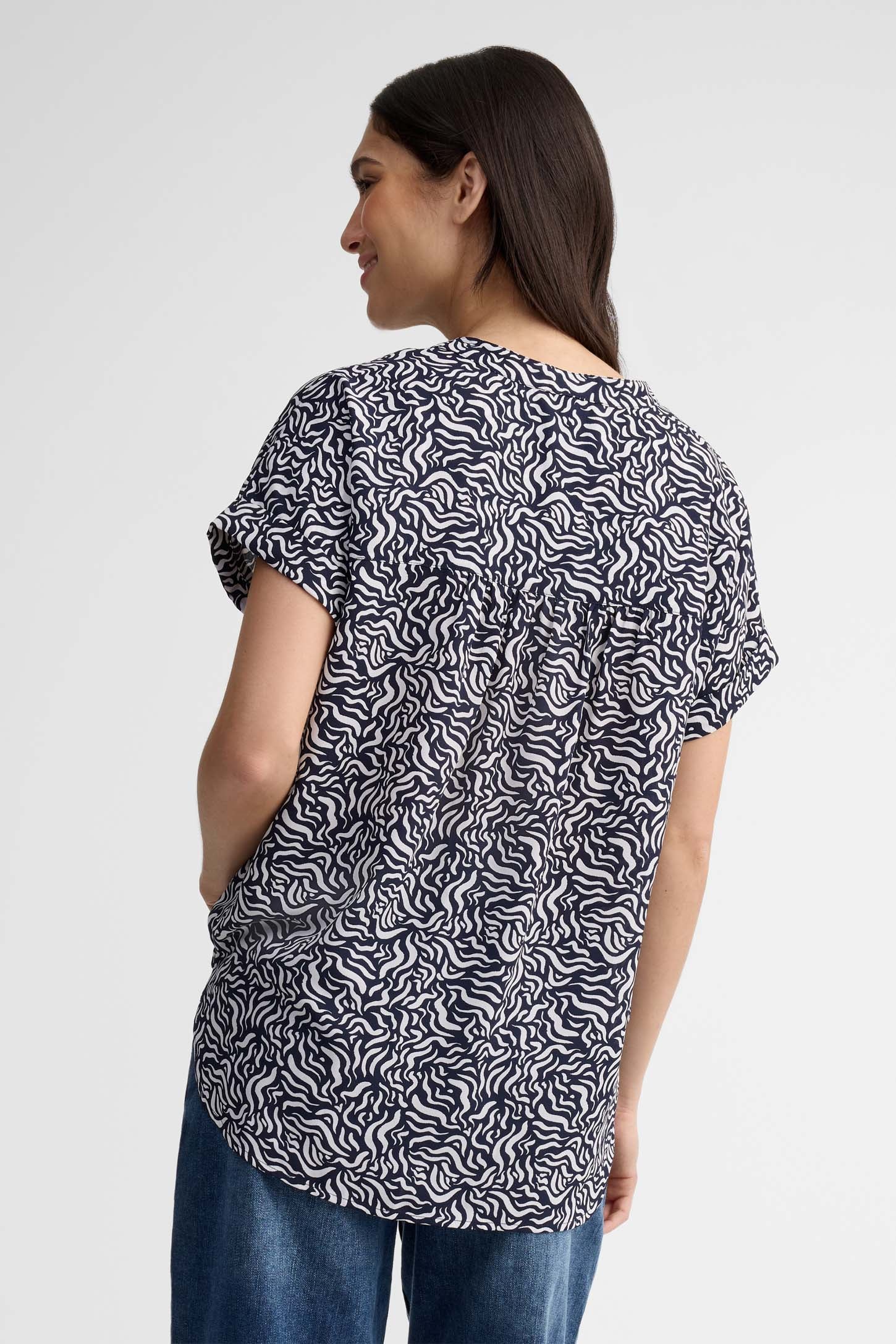 Chemisier manches courtes - Femme && MARIN/MULTI