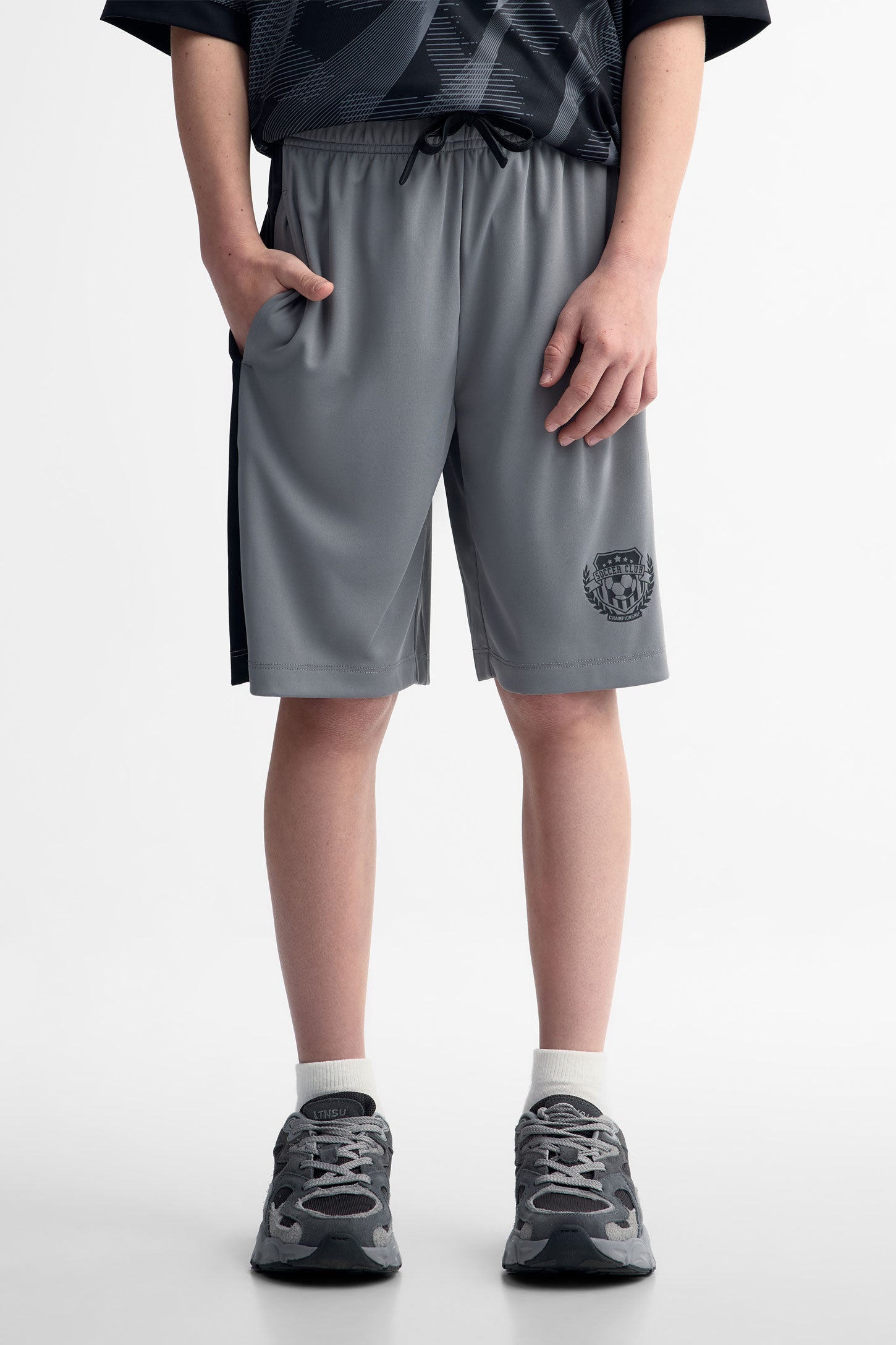 Short taille élastique - Ado garçon && GRIS