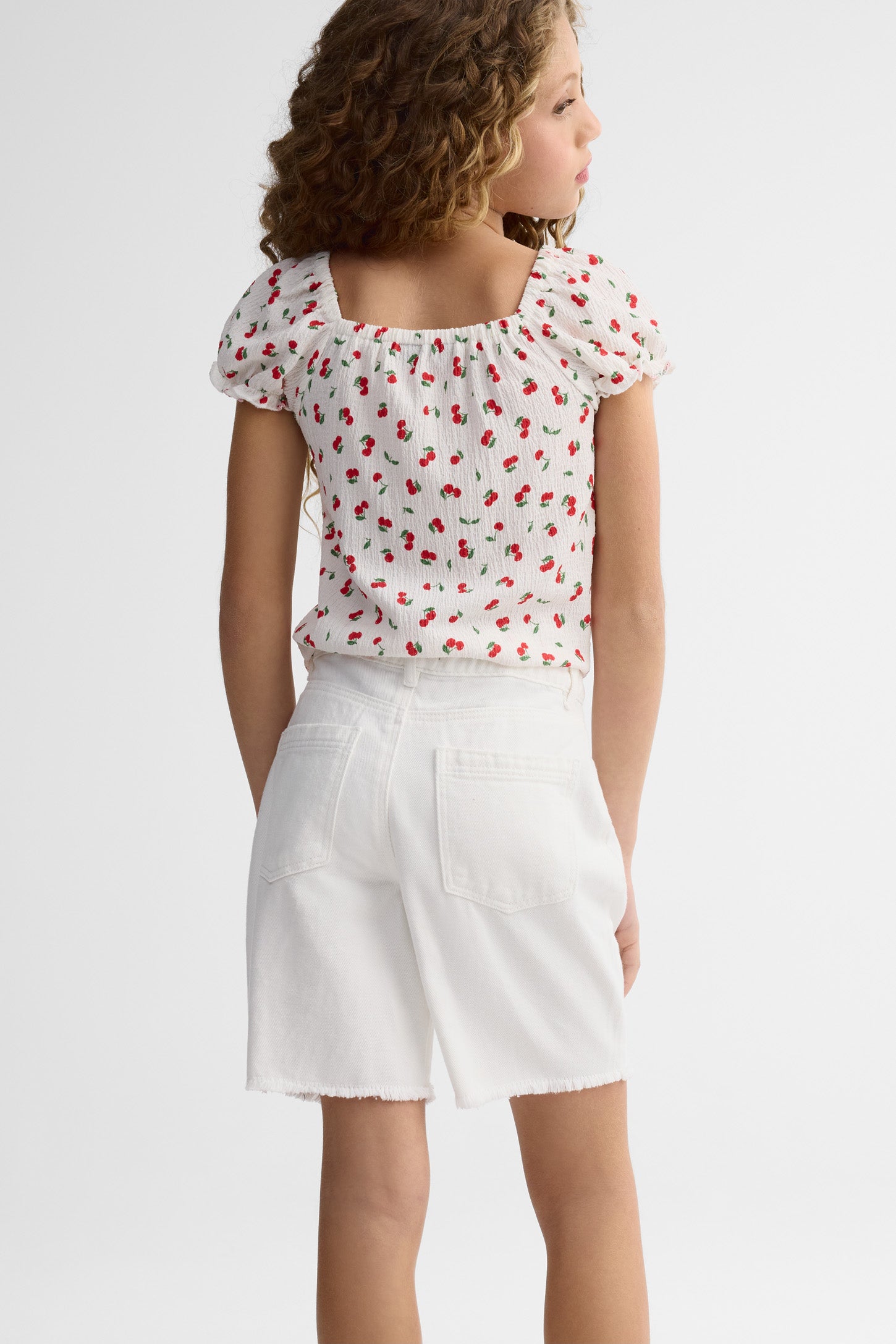 Short en jeans - Ado fille && BLANC