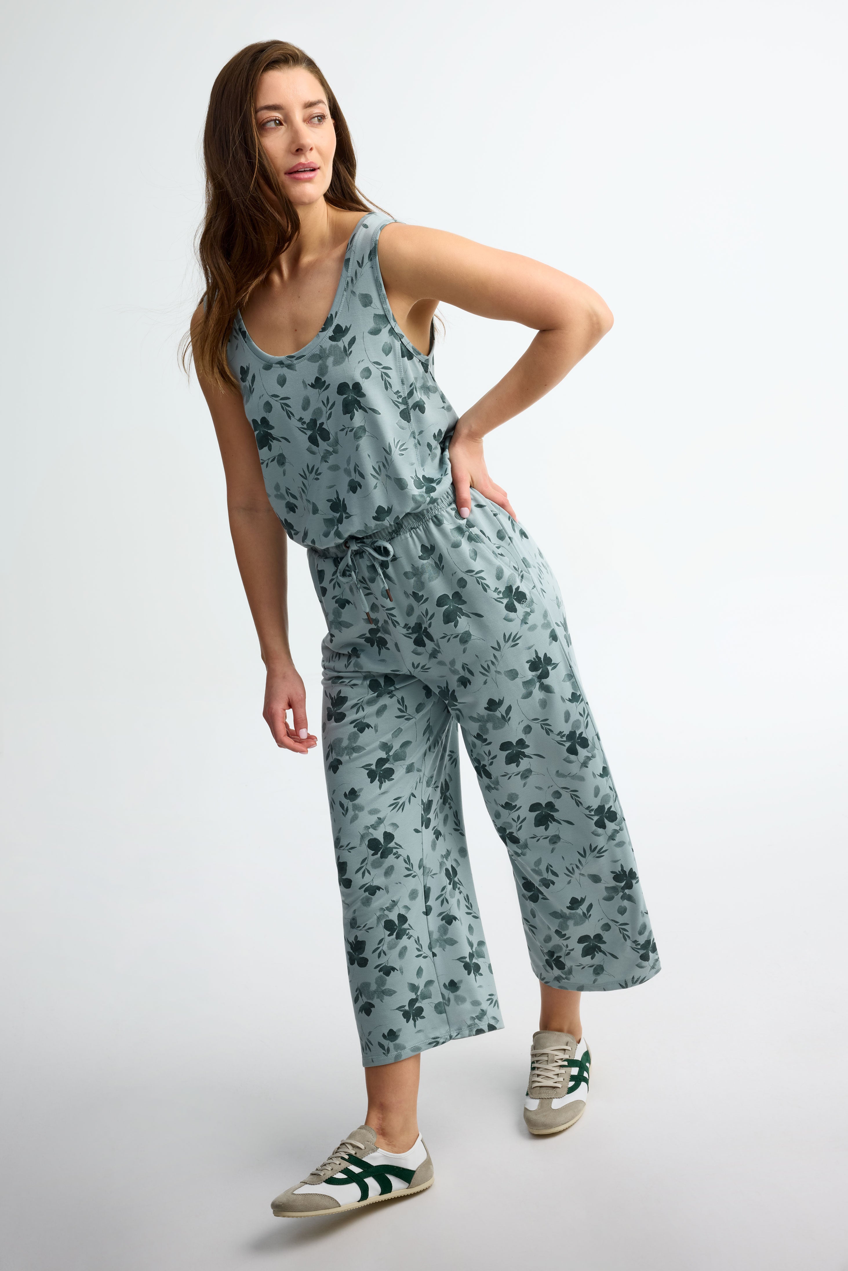 Combinaison jambe large - Femme && VERT/MULTI