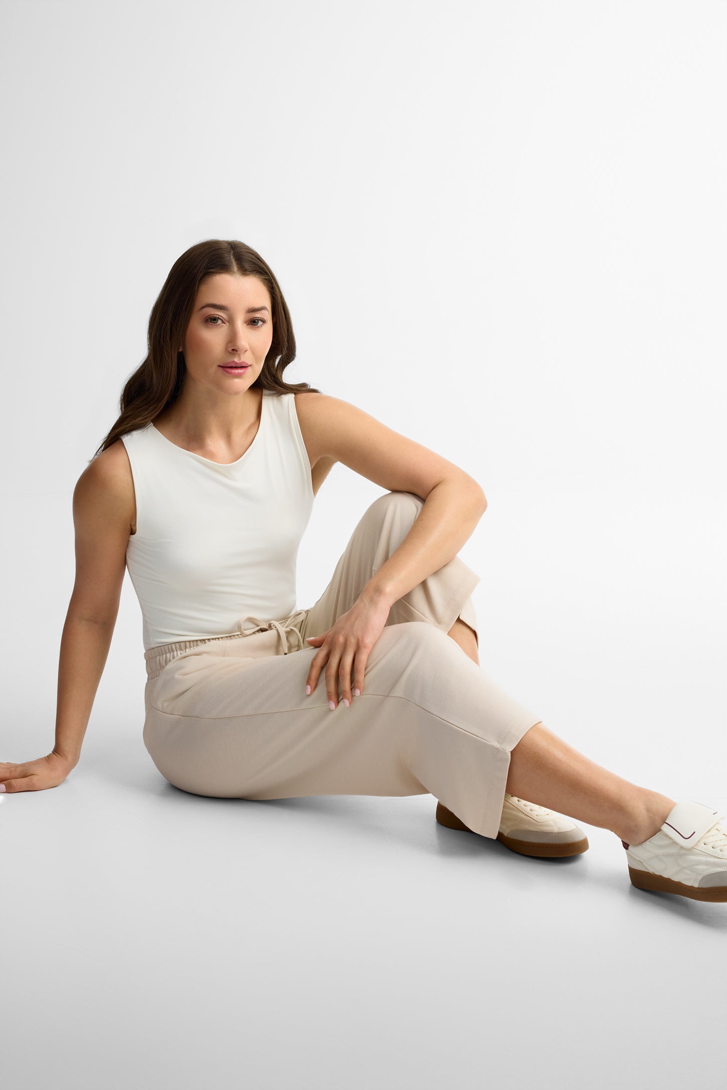 Pantalon jambe large - Femme && BRUN