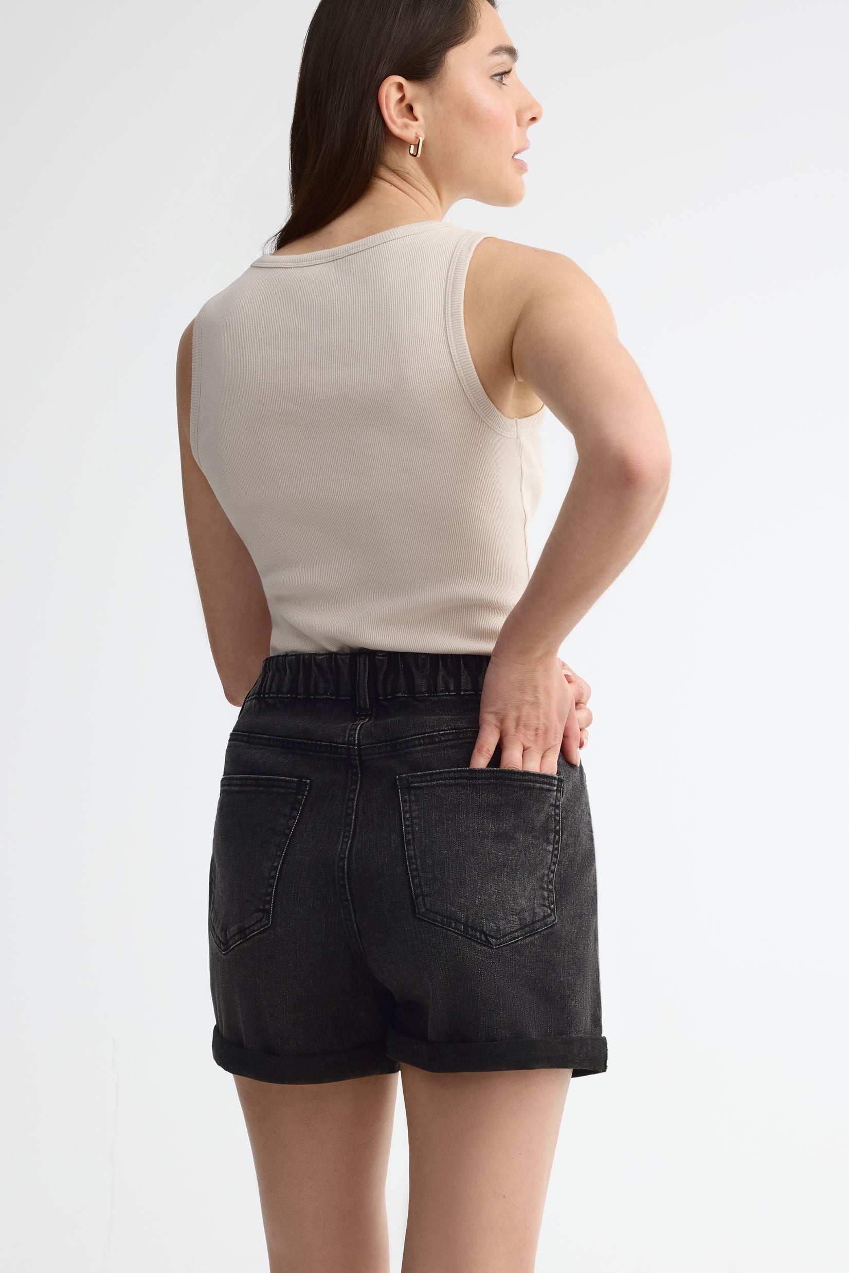 Short en jeans - Femme && DENIM NOIR