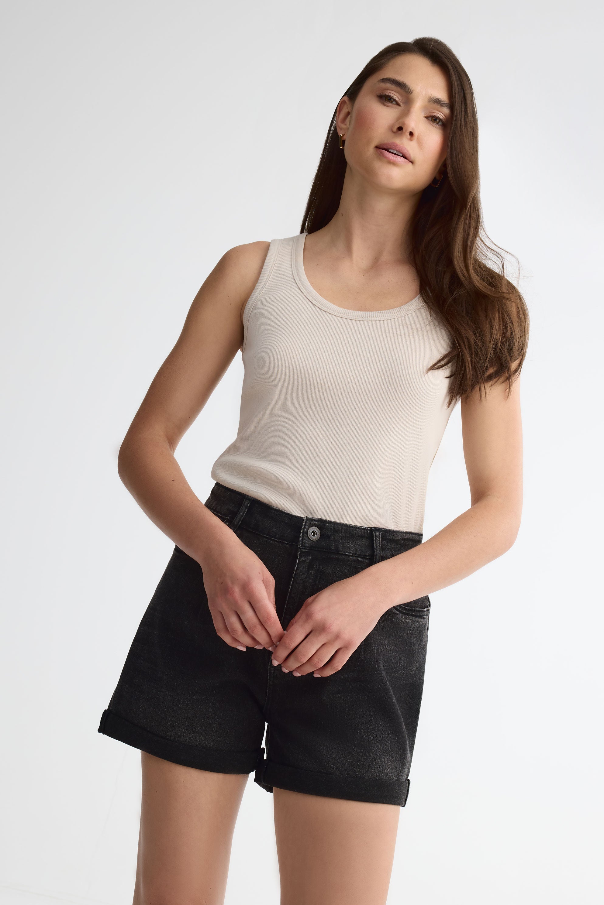 Short en jeans - Femme && DENIM NOIR