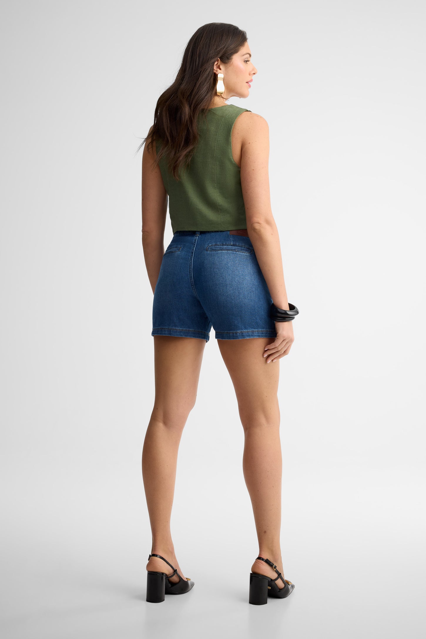 Short en twill - Femme && DENIM MOYEN