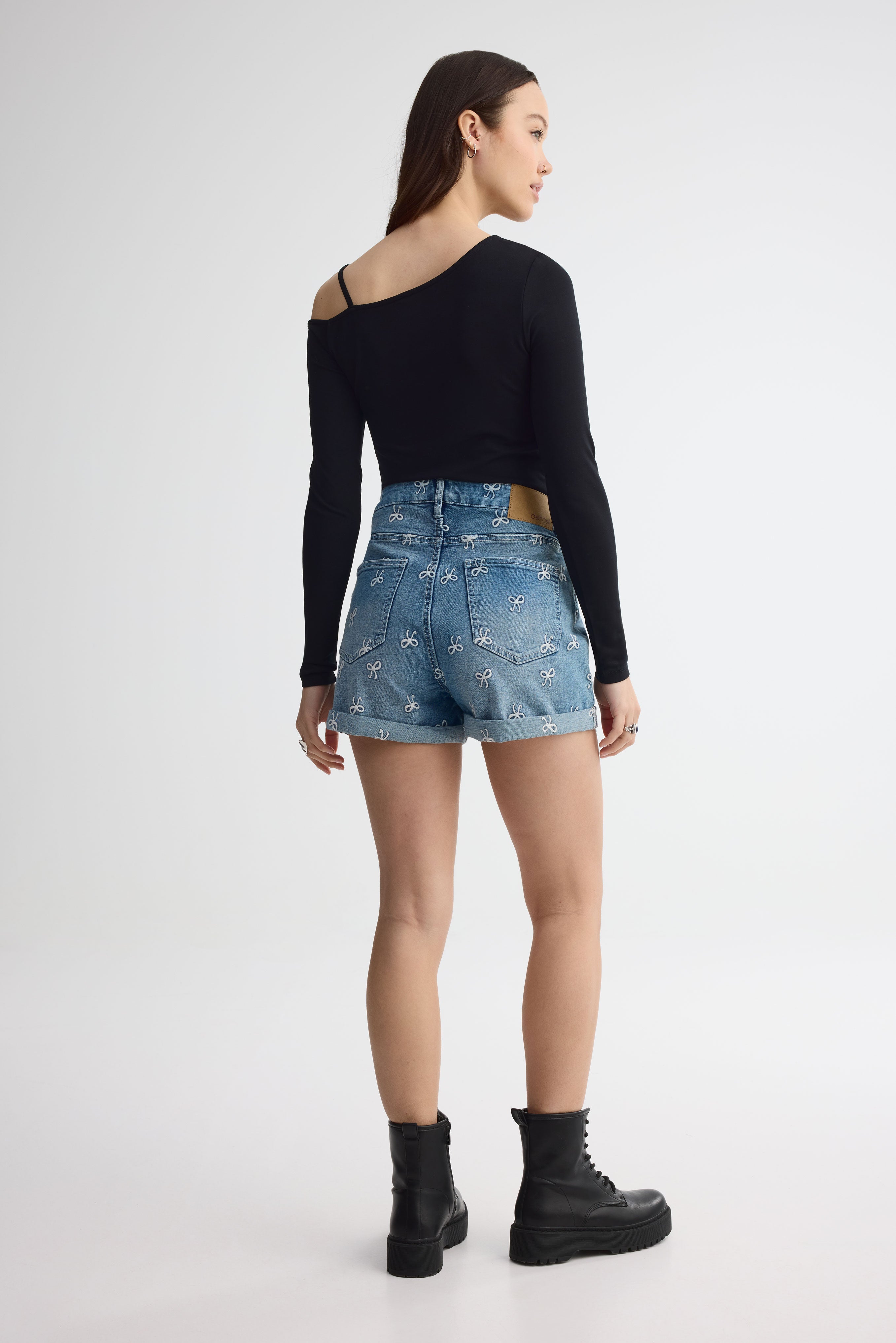 Short ''mom'' en jeans - Femme && DENIM MOYEN