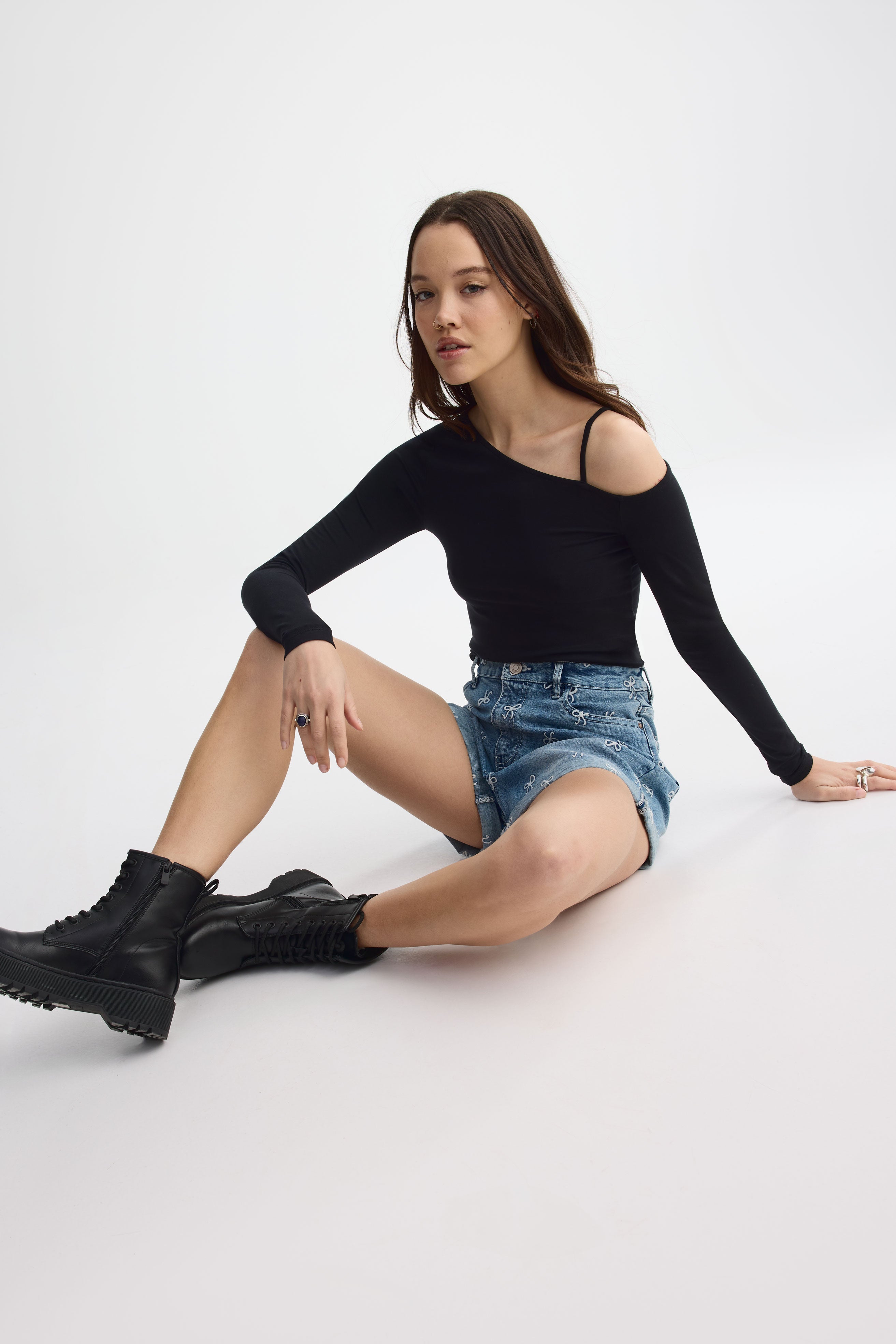 Short ''mom'' en jeans - Femme && DENIM MOYEN
