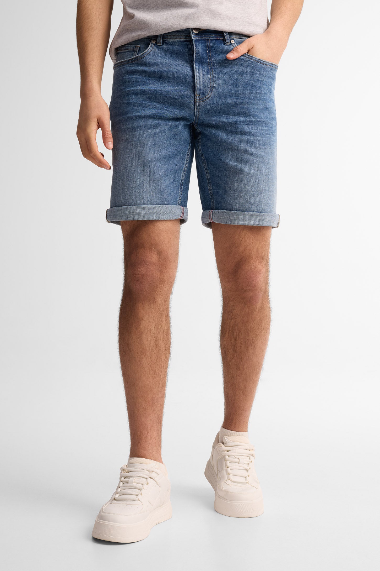 Short en jeans - Homme && BLEU MOYEN