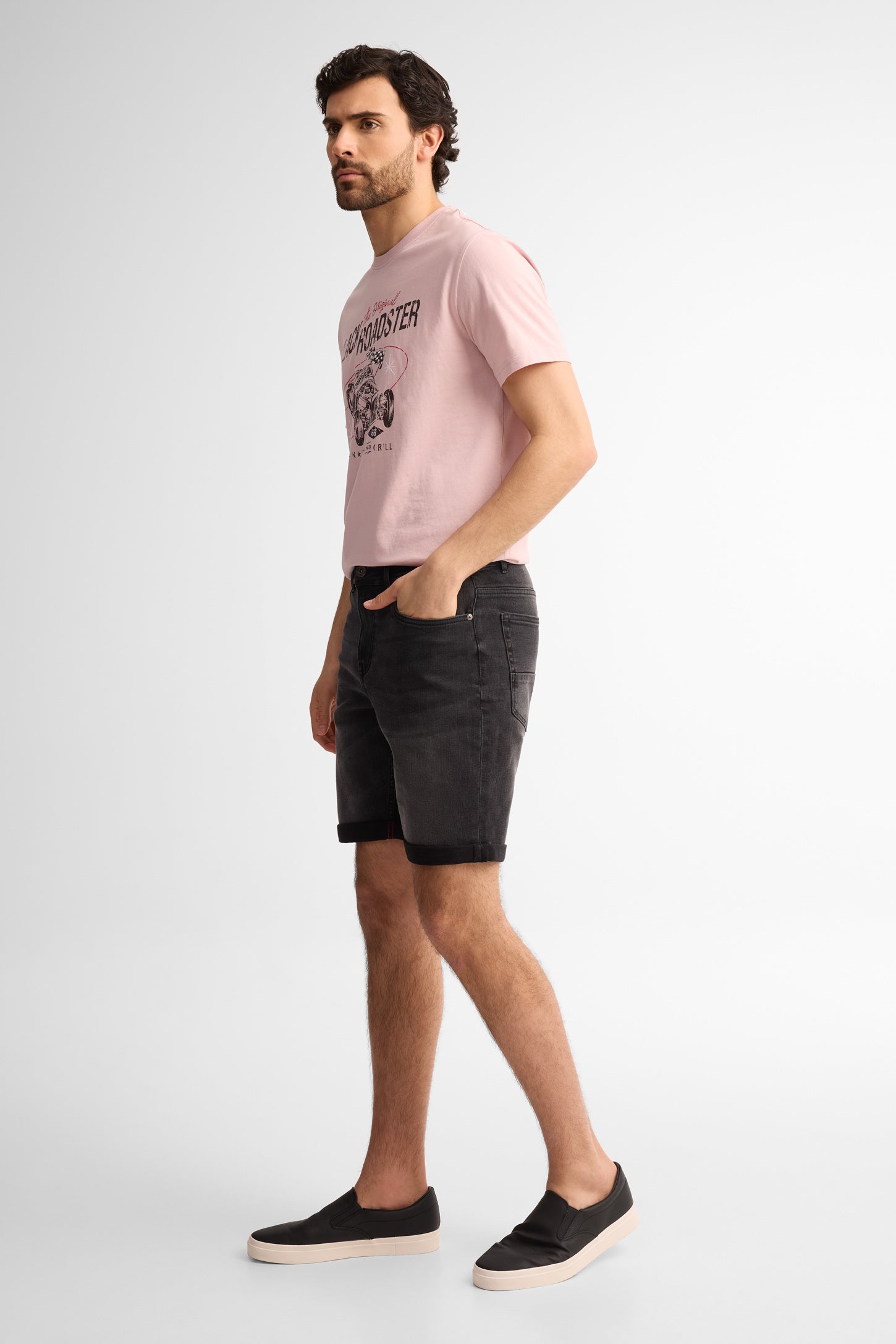 Short en jeans - Homme && NOIR