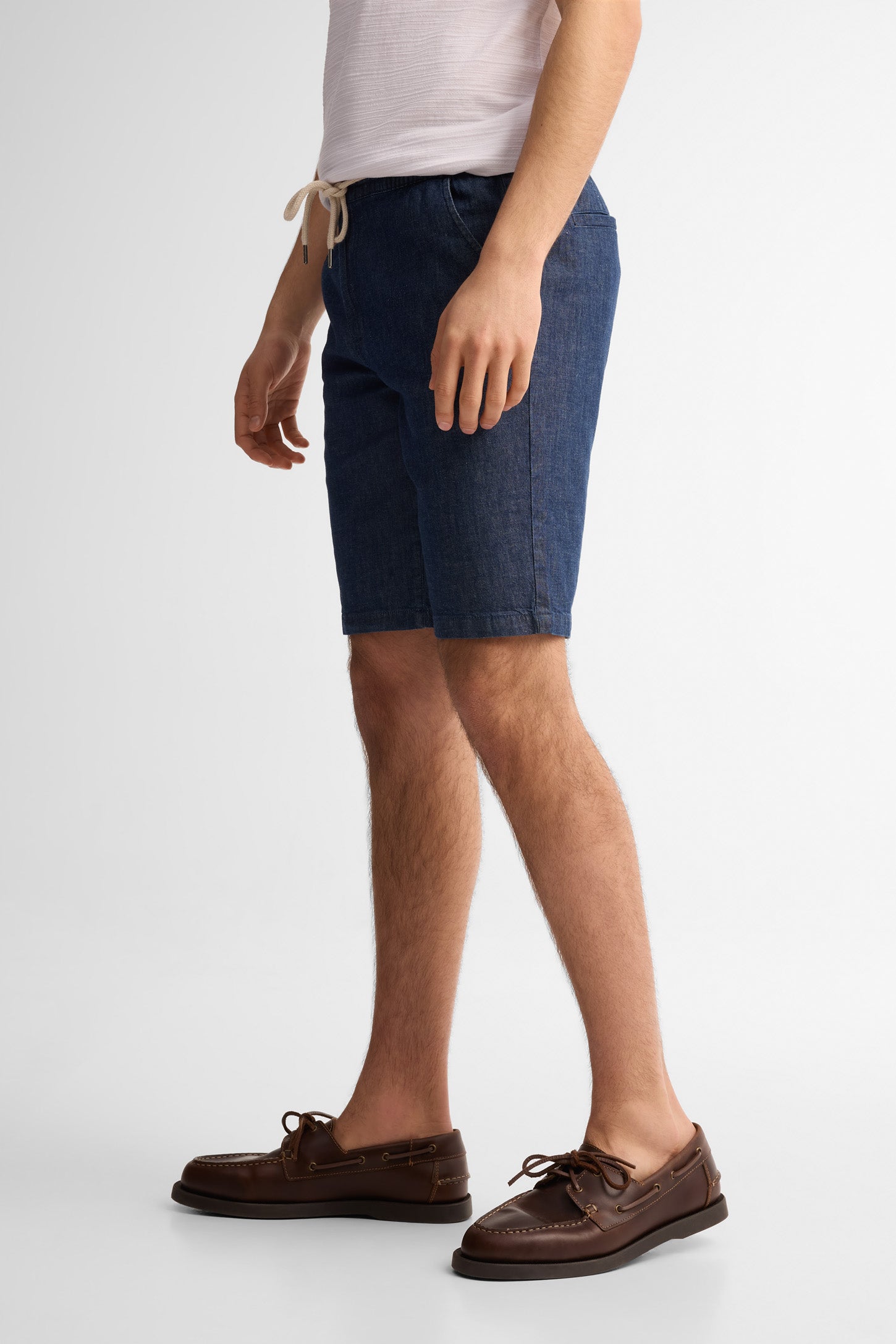 Short taille élastique en jeans - Homme && DENIM MOYEN