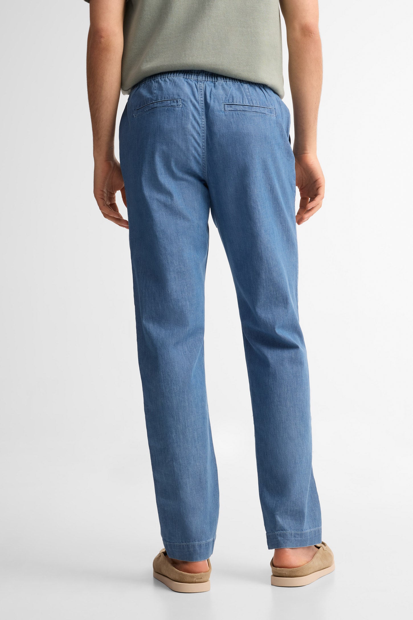 Jeans taille élastique coupe régulière - Homme && BLEU PALE